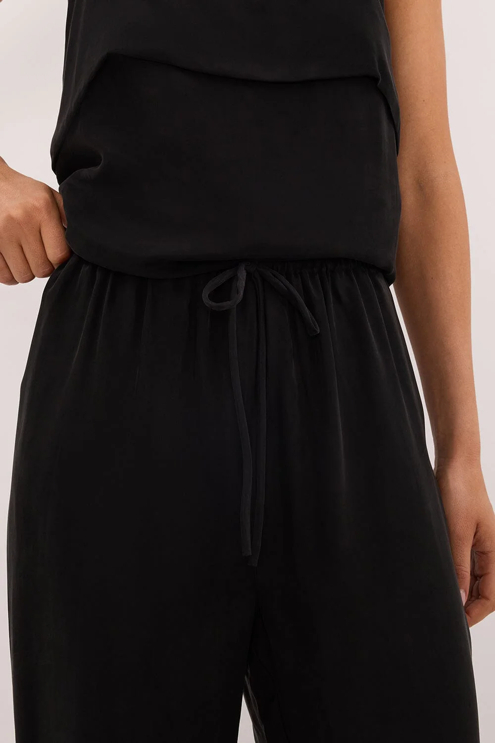 ADDIE BLACK CUPRO DRAWSTRING PANT - Image 5
