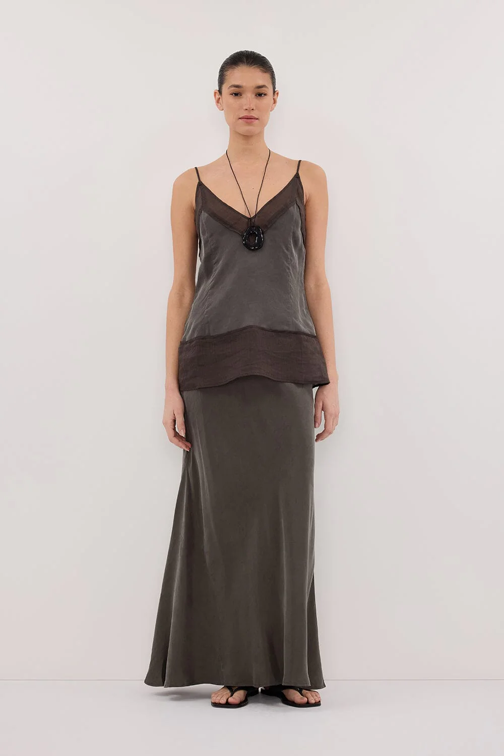 ADDISON PETROL BIAS CUPRO MAXI SKIRT - Image 6
