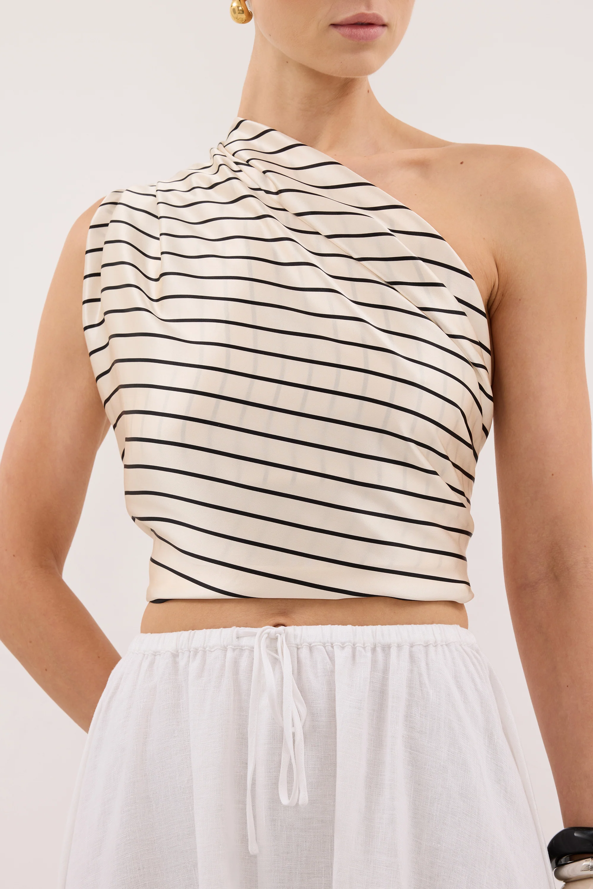 ADRIENNE CREAM SILK PRINT SCARF - Image 5