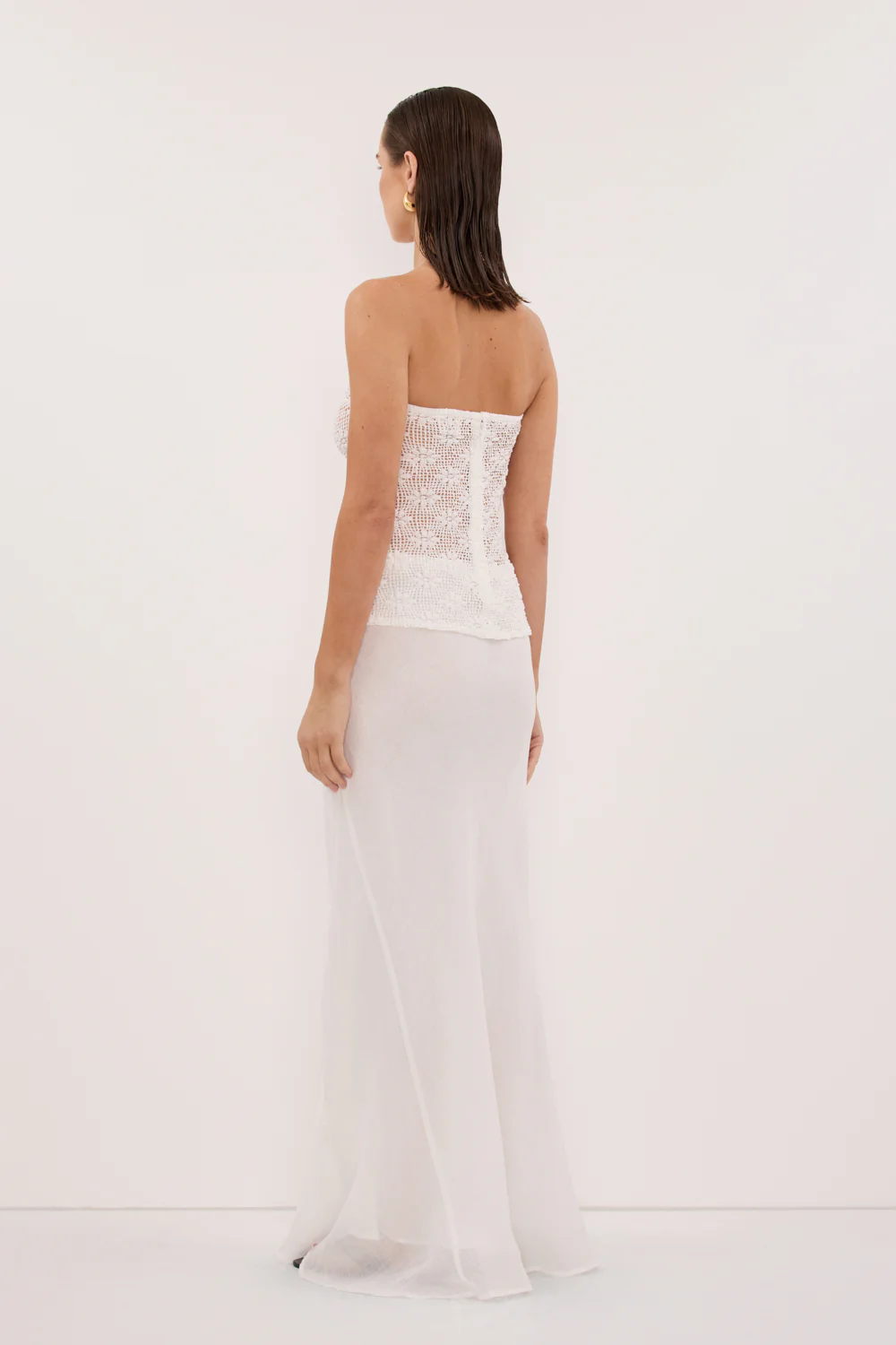 AGNES WHITE CROCHET BANDEAU TOP - Image 5