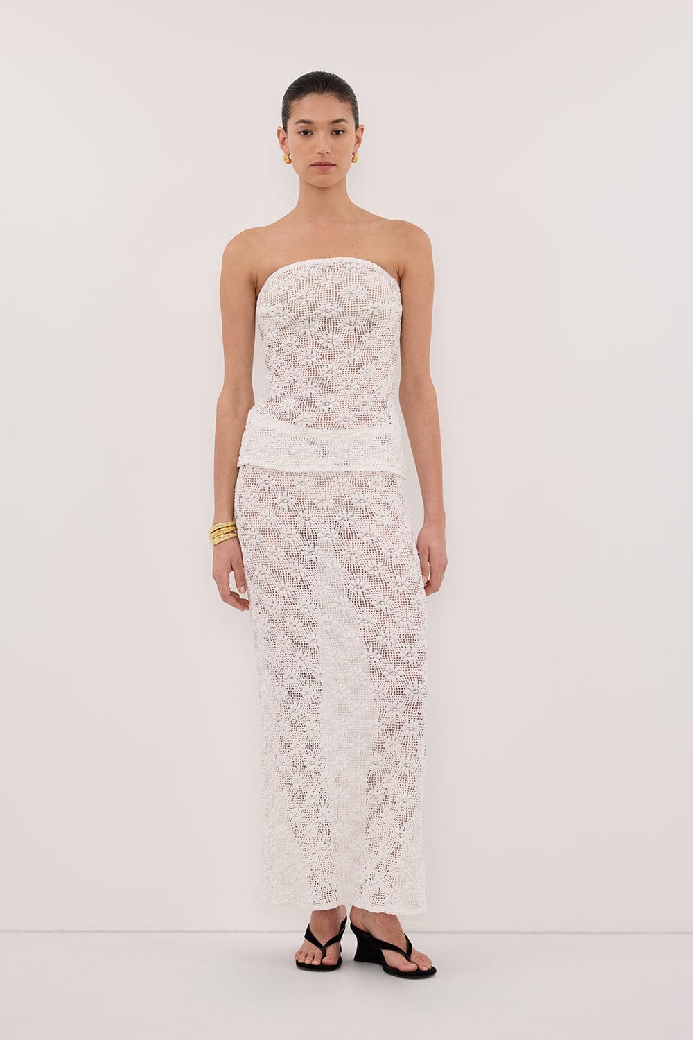 AGNES WHITE CROCHET BANDEAU TOP - Image 7