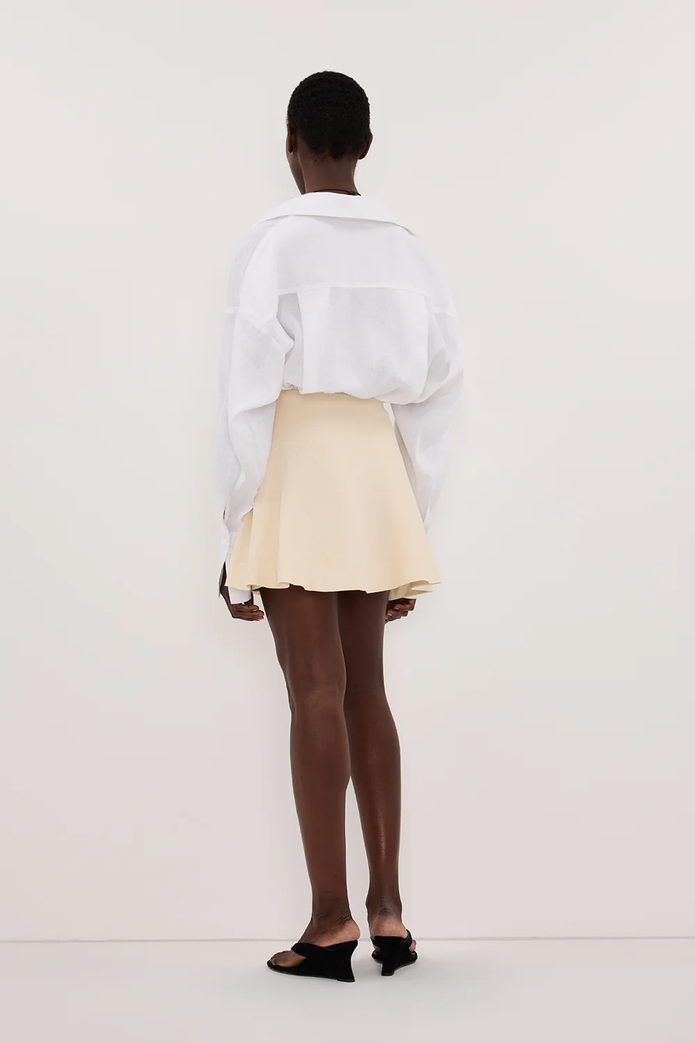 ALEA STRAW LINEN FLOUNCE MINI SKIRT - Image 4
