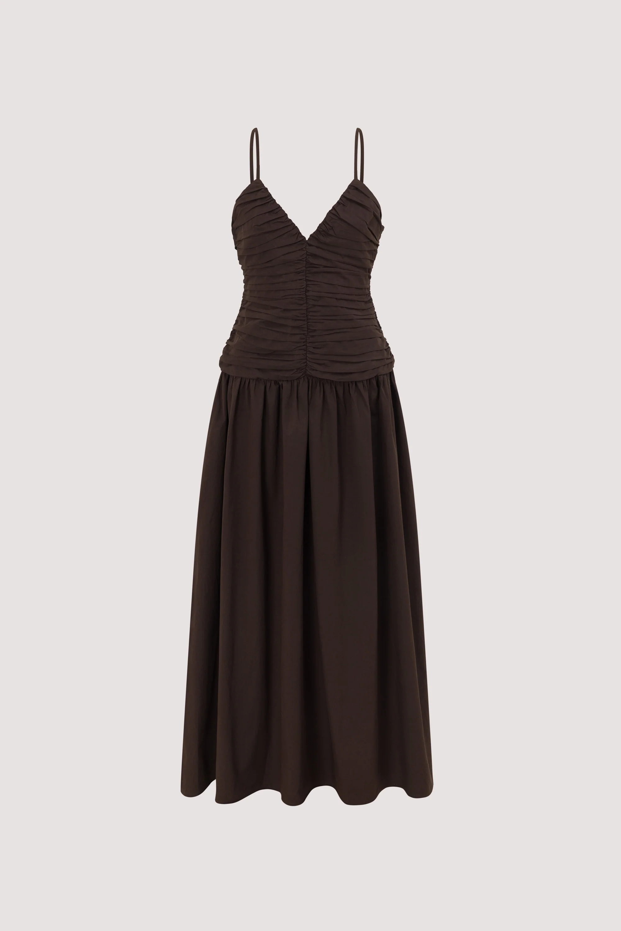 ALEXIA BURNT CHOC COTTON MIDI DRESS - Image 6