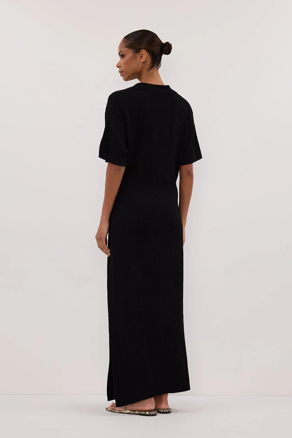 ALIAS BLACK POLO KNIT MIDI DRESS - Image 6