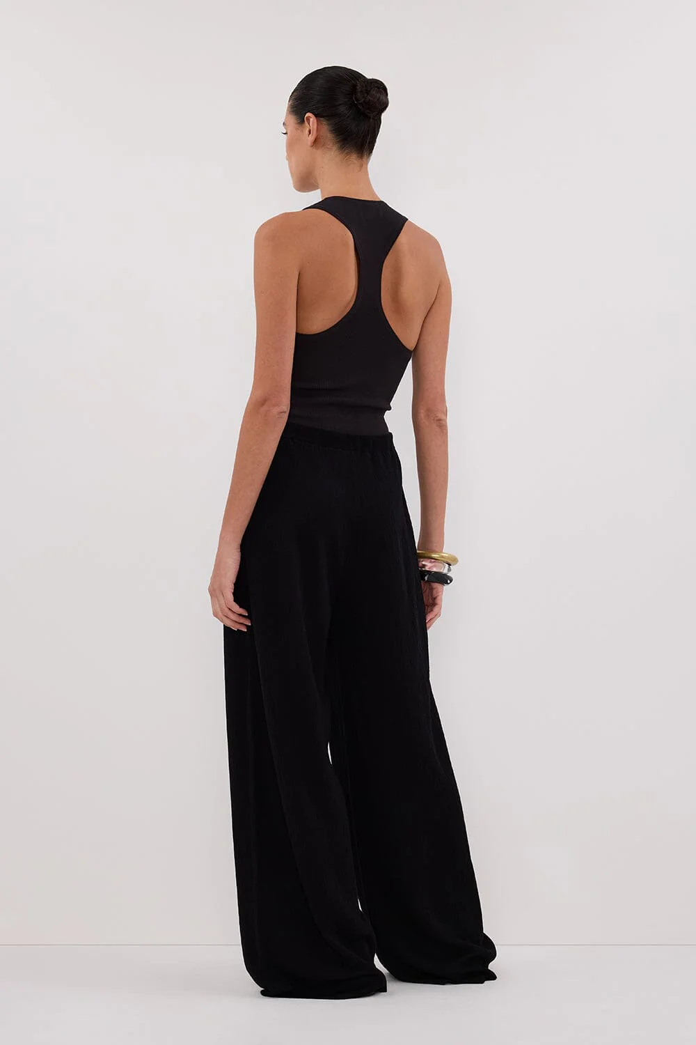 ALIAS BLACK TEXTURED KNIT PANT - Image 4