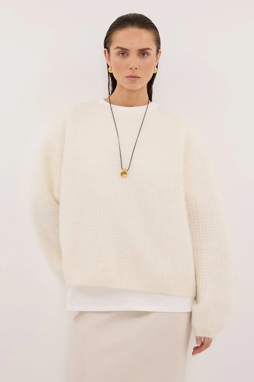 ALYSSA IVORY CREW NECK JUMPER - Image 2