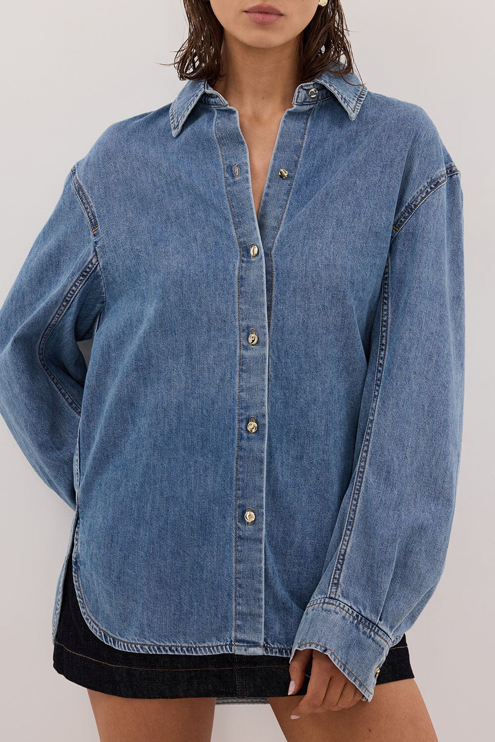 AMARA LIGHT BLUE DENIM SHIRT - Image 6