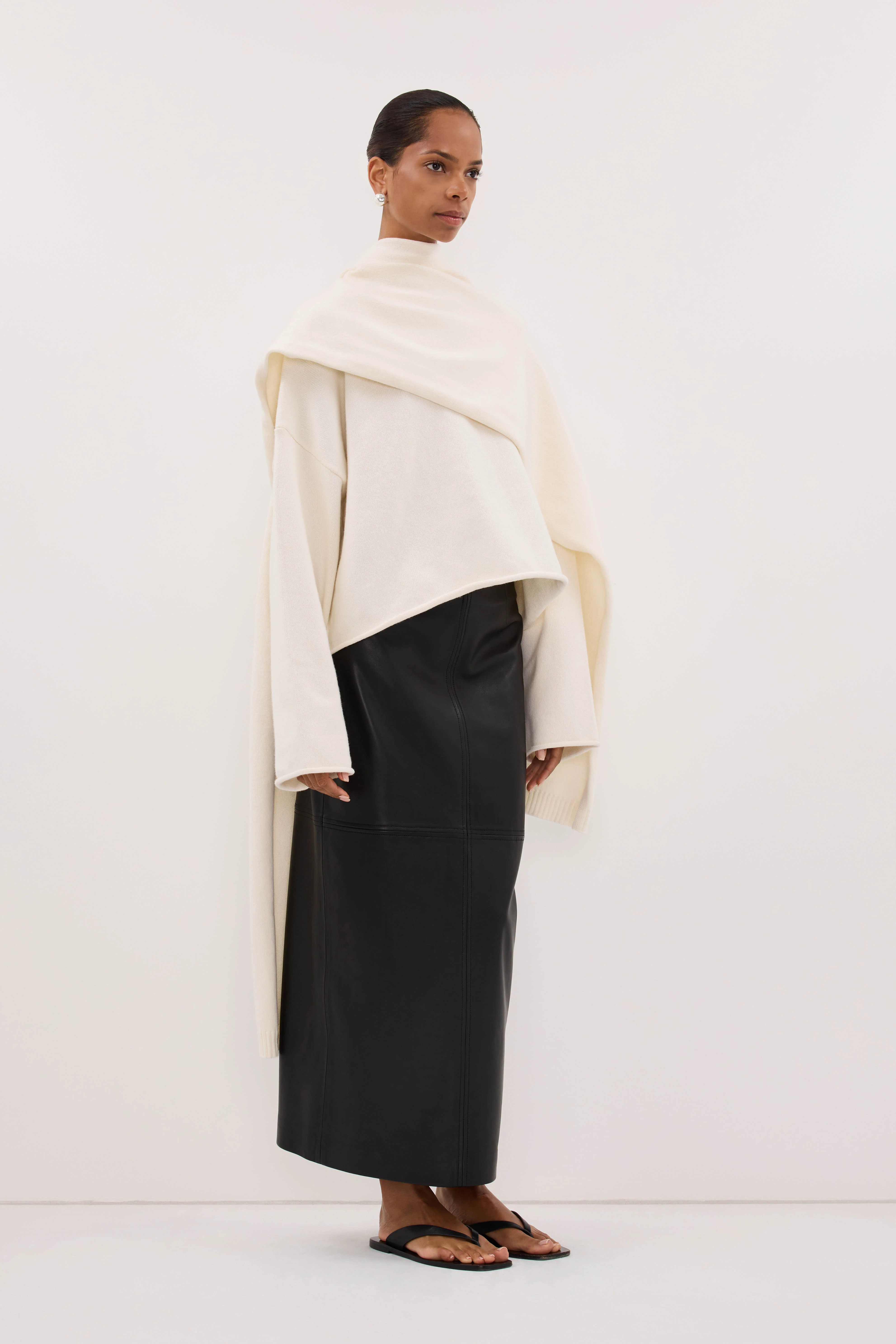 ANDIE IVORY SCARF KNIT JUMPER - Image 3