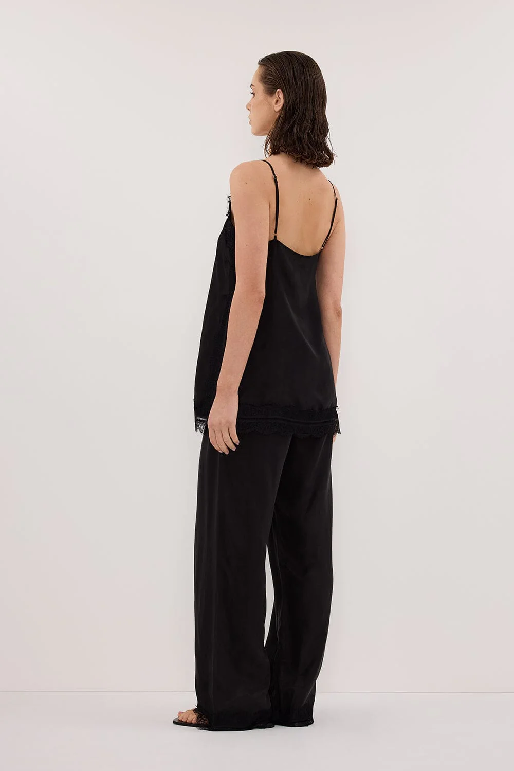 ANDREA BLACK CUPRO LACE PANT - Image 5