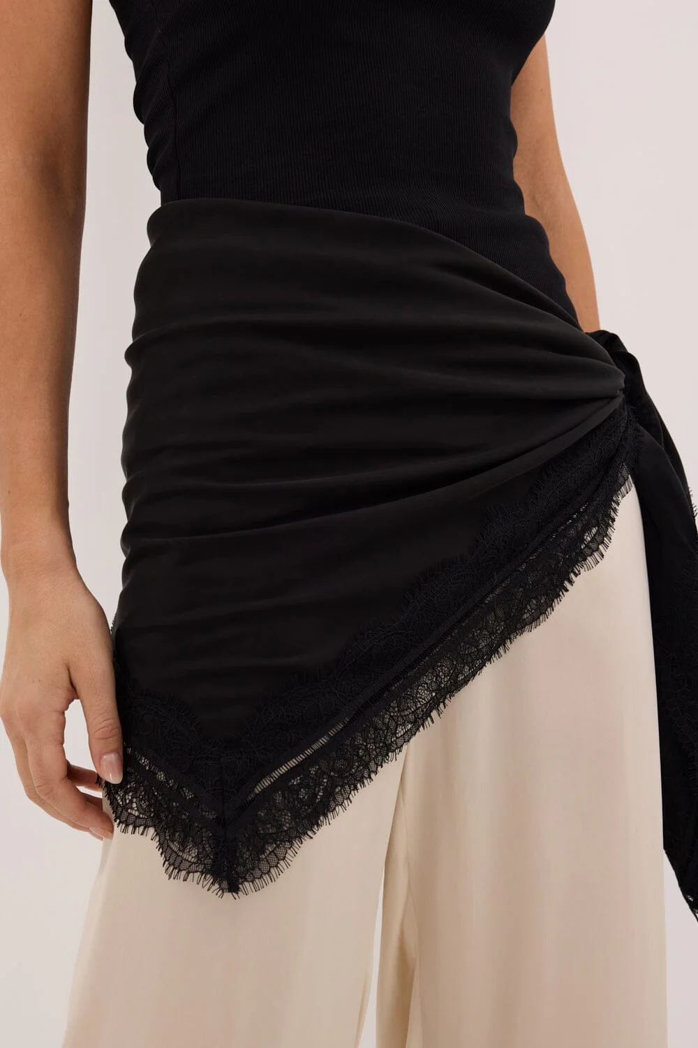 ANDREA BLACK CUPRO LACE SCARF - Image 5