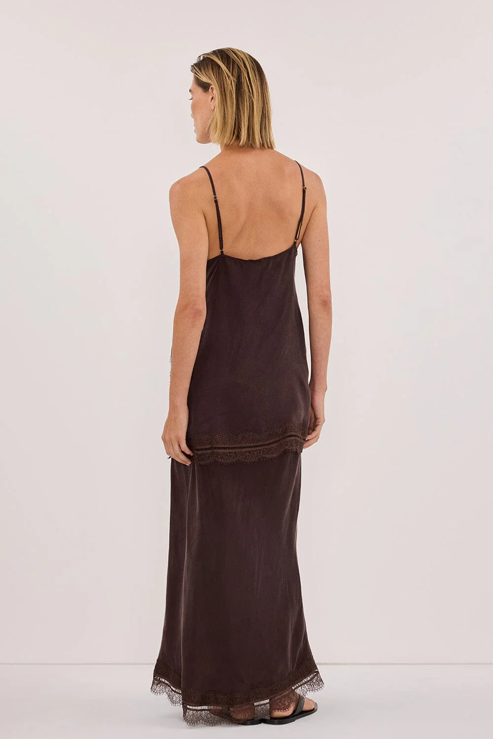 ANDREA PLUM CHOC CUPRO MIDI SKIRT - Image 4