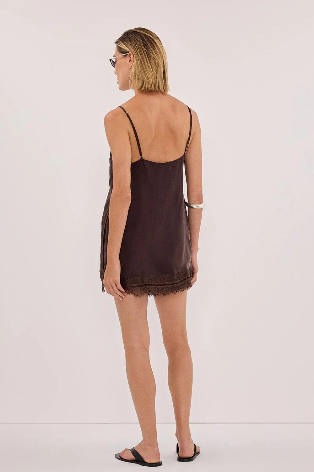 ANDREA PLUM CHOC SLEEVELESS LACE CAMI TOP - Image 4