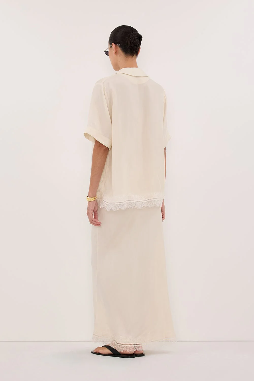 ANDREA SANDSTONE CUPRO LACE MIDI SKIRT - Image 4
