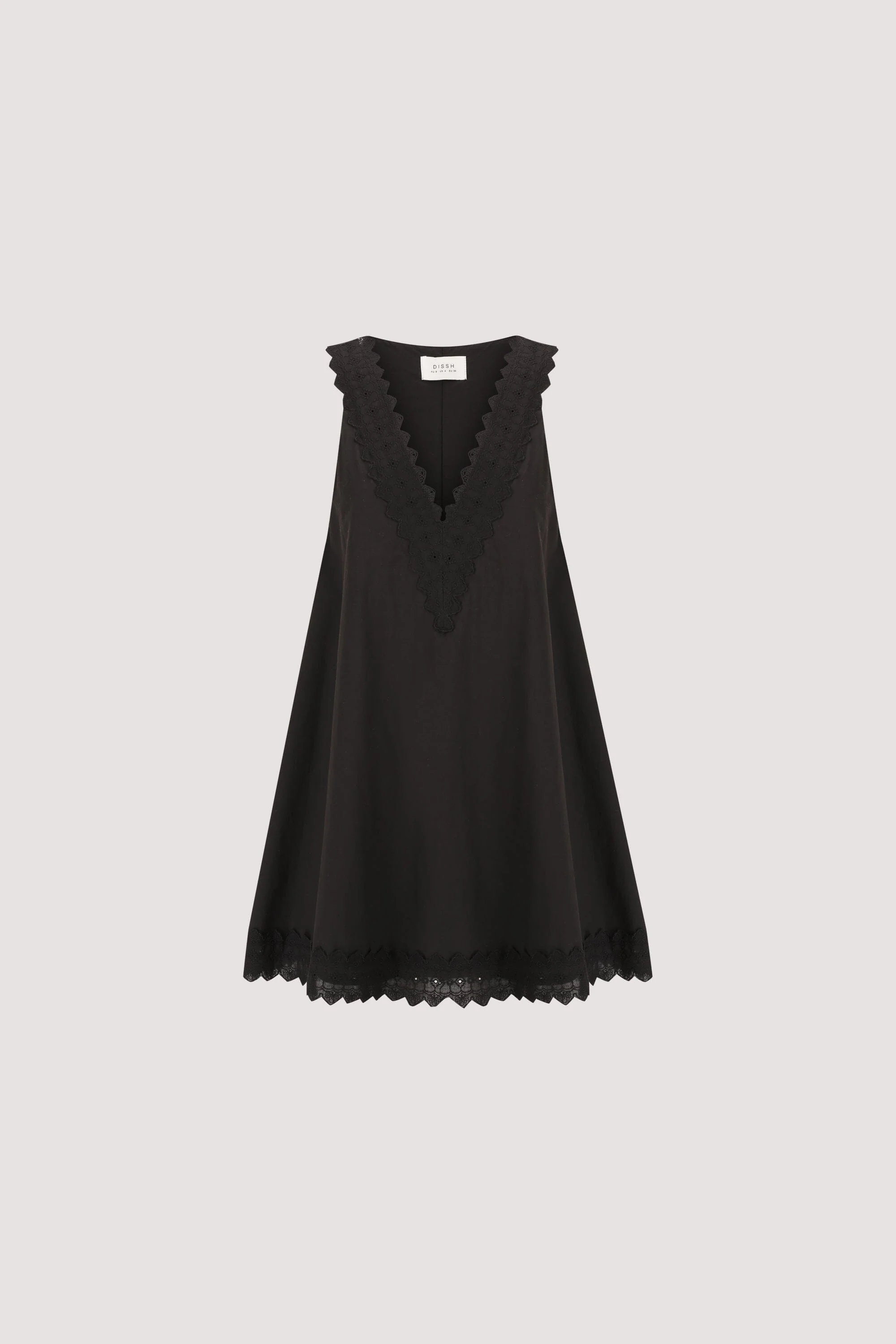ANNABEL BLACK SLEEVELESS V NECK MINI DRESS - Image 8