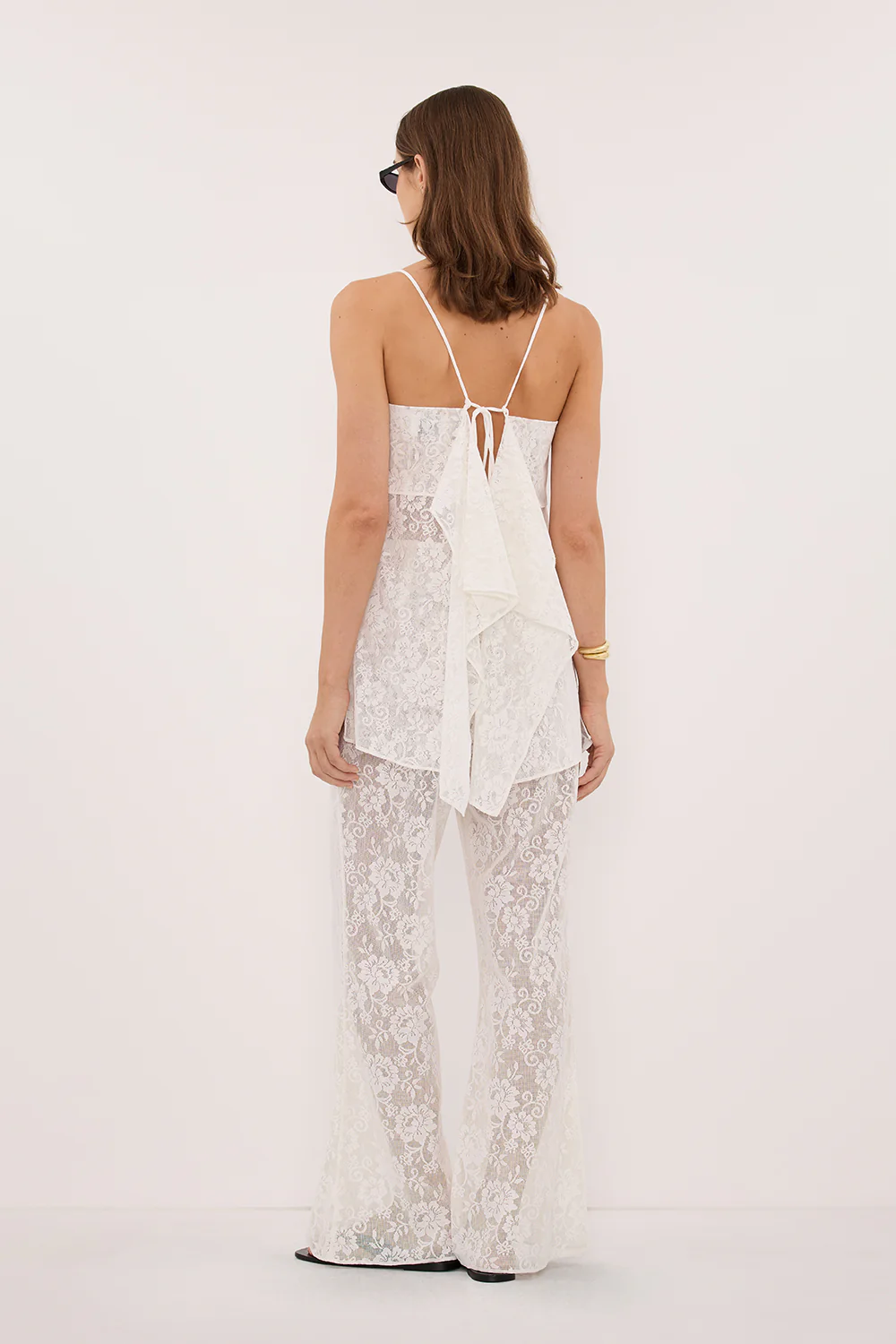 ANYA WHITE LACE WATERFALL TOP - Image 5