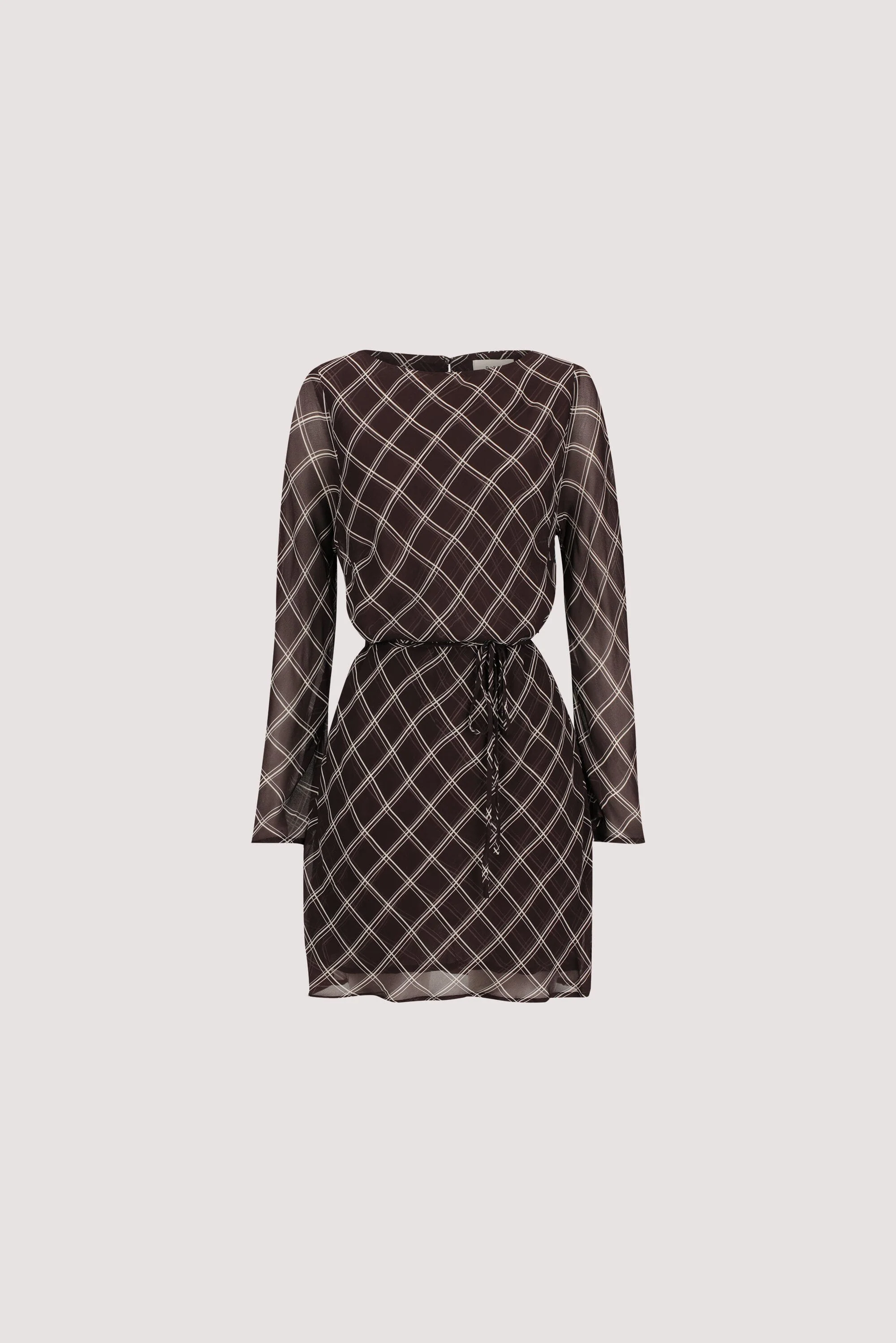 ARLINGTON CHOC LONG SLEEVE BOAT NECK MINI DRESS - Image 6