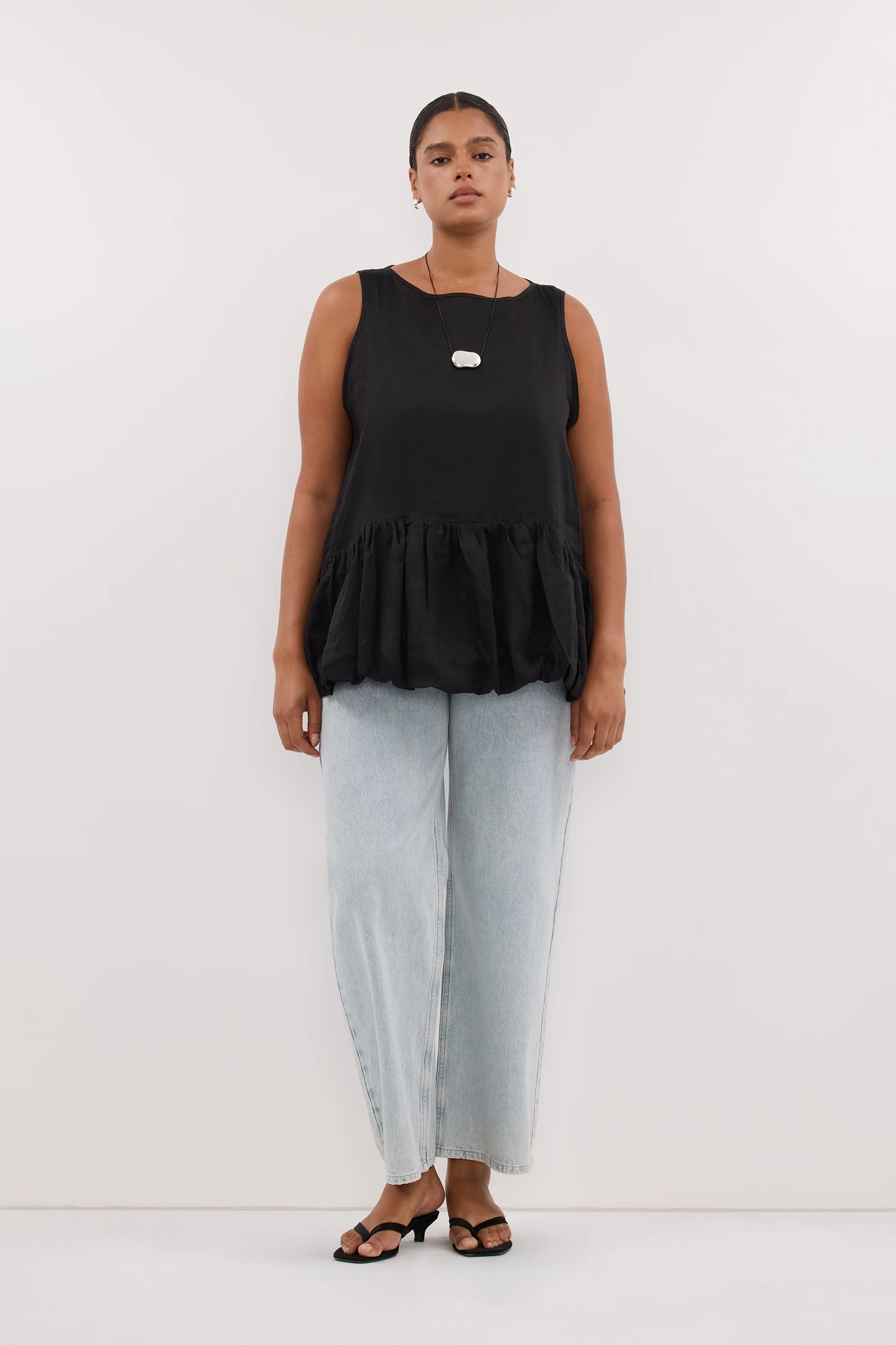 ARLO BLACK RAMIE DROP WAIST TOP - Image 6
