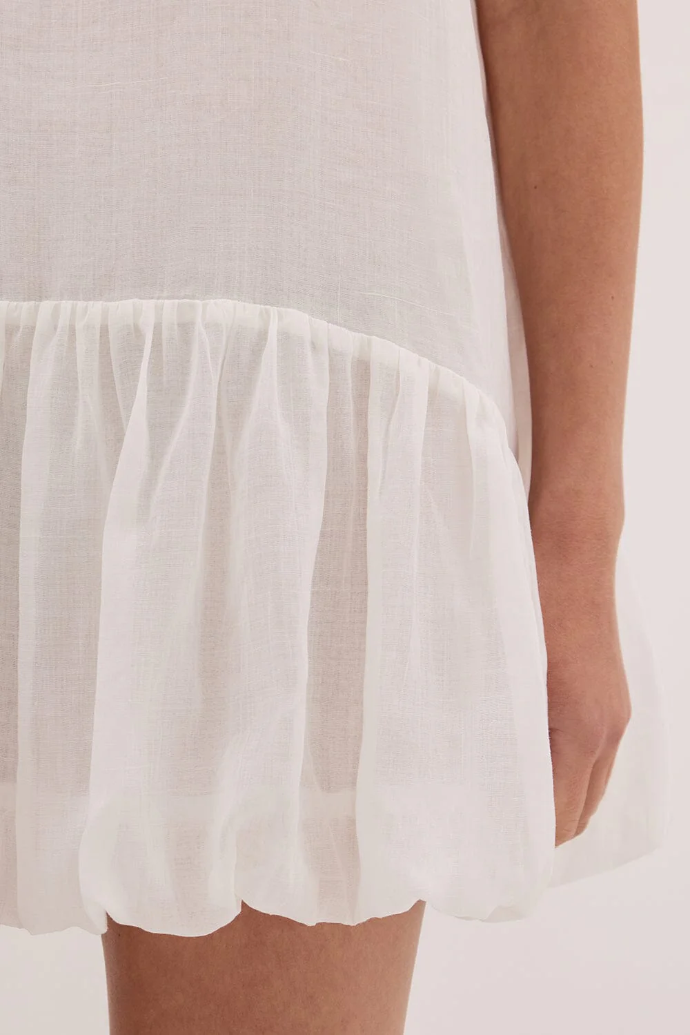 ARLO WHITE RAMIE BUBBLE MINI DRESS - Image 6