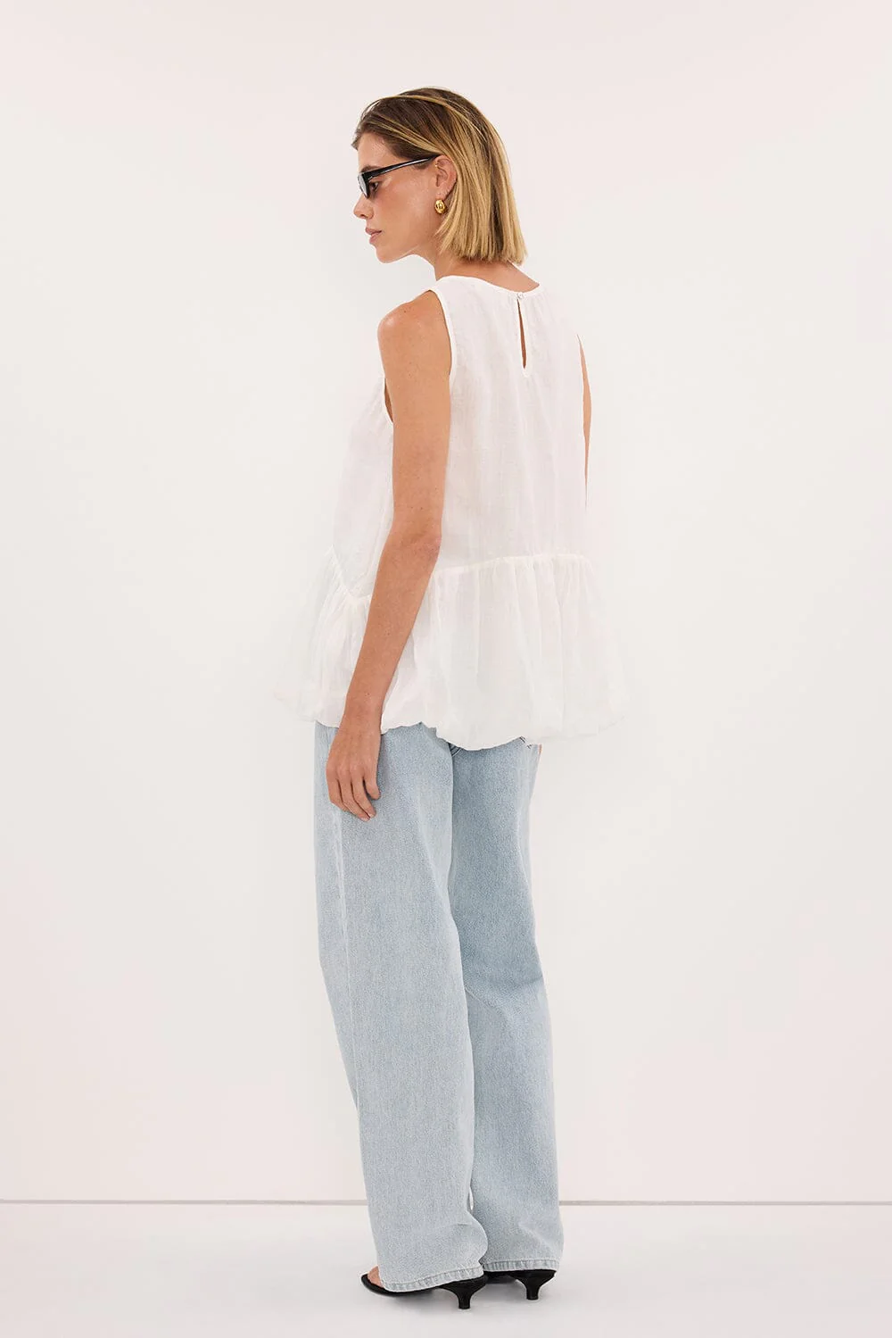 ARLO WHITE RAMIE DROP WAIST TOP - Image 7