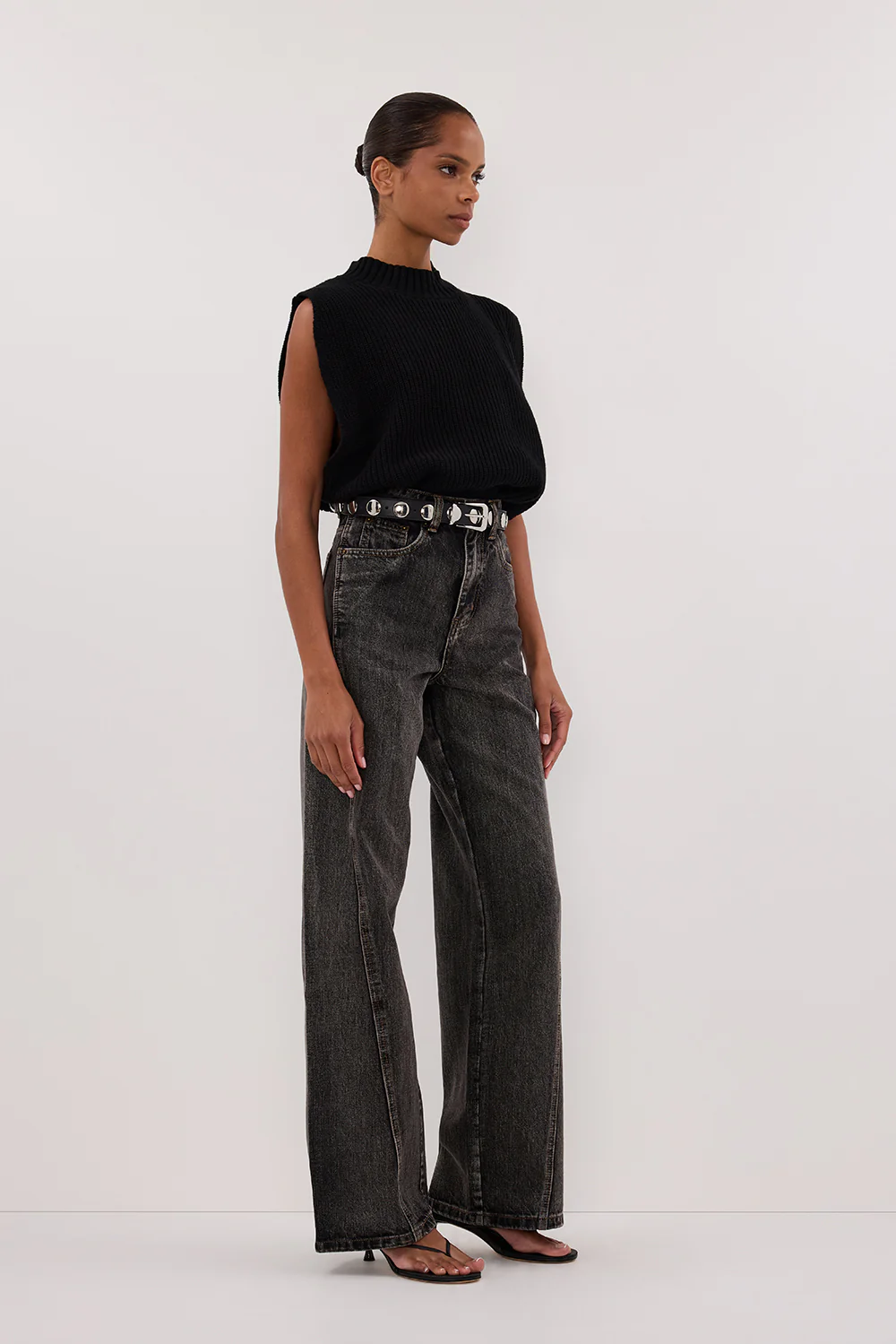 ARO BLACK KNIT TOP - Image 3