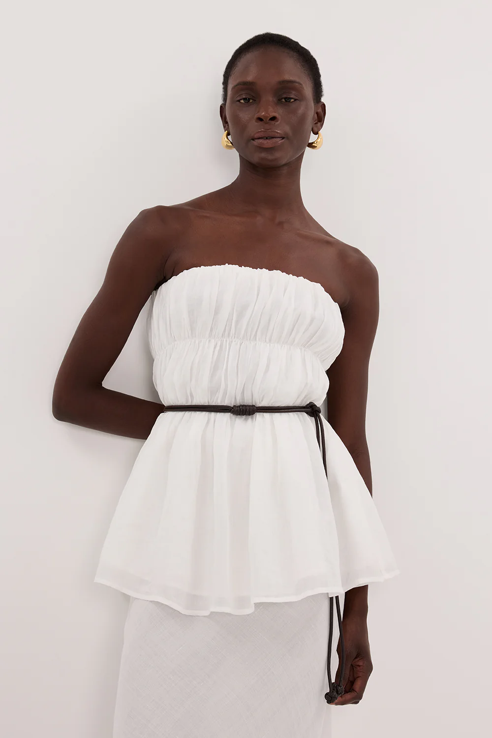 ARTIE WHITE RAMIE STRAPLESS TOP - Image 2