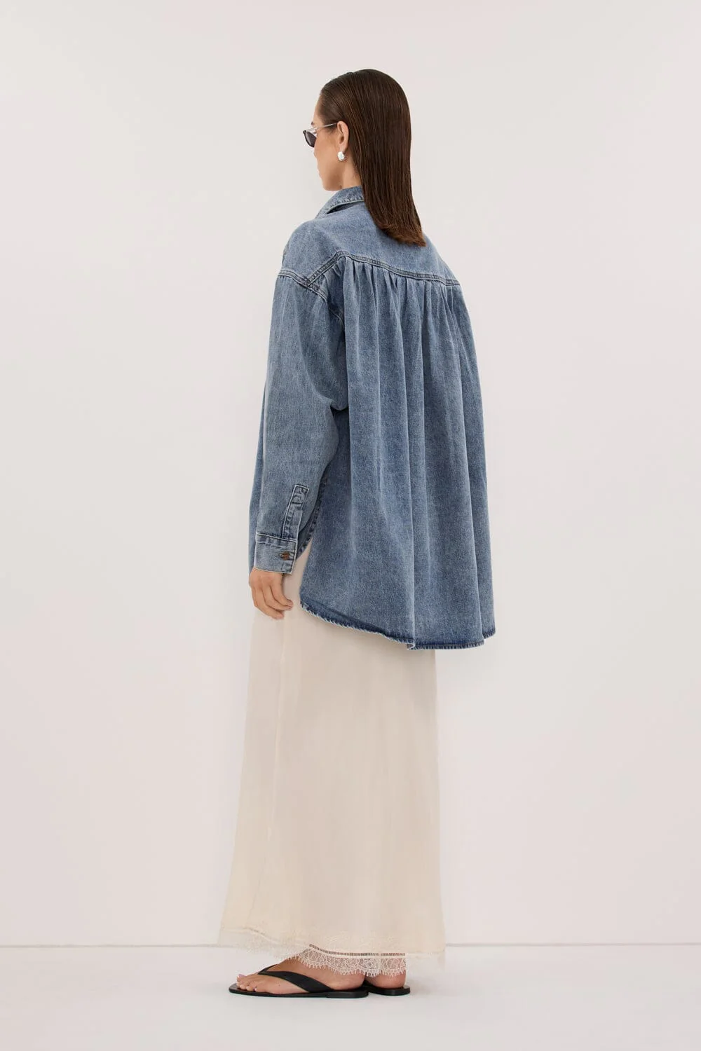ASHTON CLASSIC BLUE OVERSIZED DENIM SHIRT - Image 4