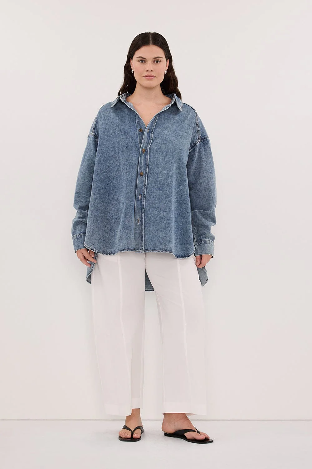 ASHTON CLASSIC BLUE OVERSIZED DENIM SHIRT - Image 6