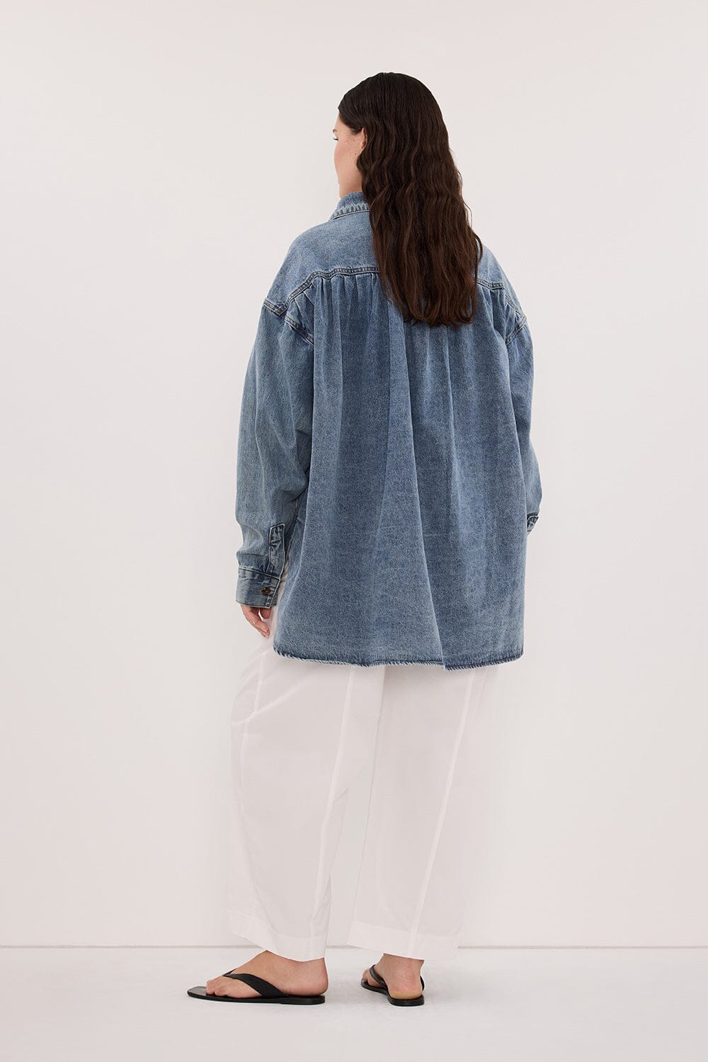 ASHTON CLASSIC BLUE OVERSIZED DENIM SHIRT - Image 7