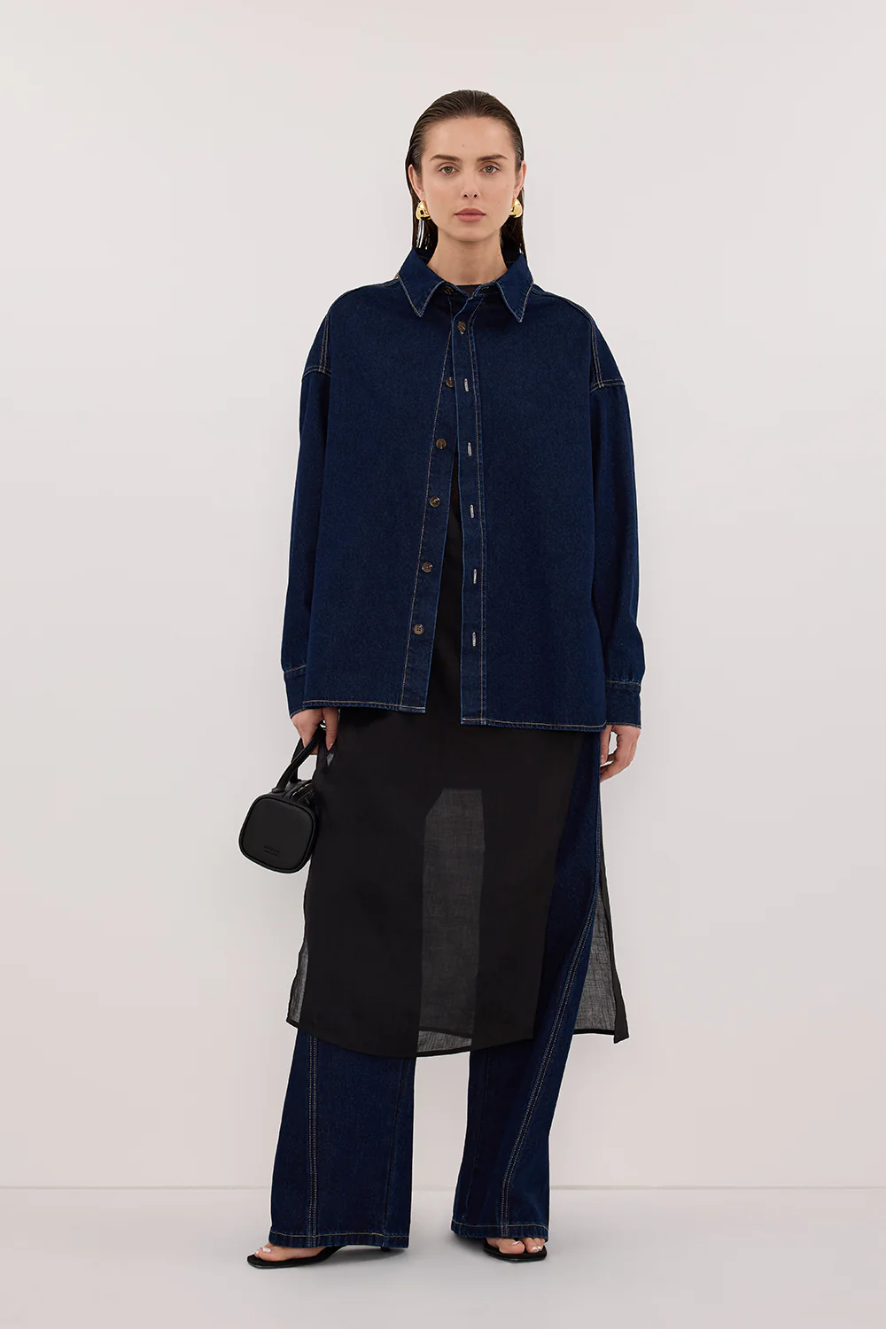 ASHTON INDIGO OVERSIZED DENIM SHIRT - Image 2
