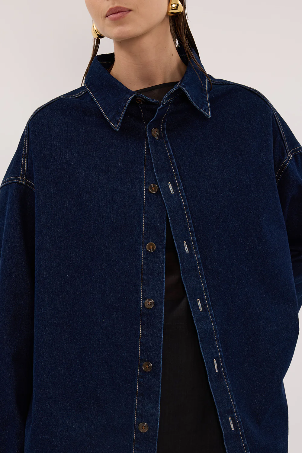 ASHTON INDIGO OVERSIZED DENIM SHIRT - Image 6