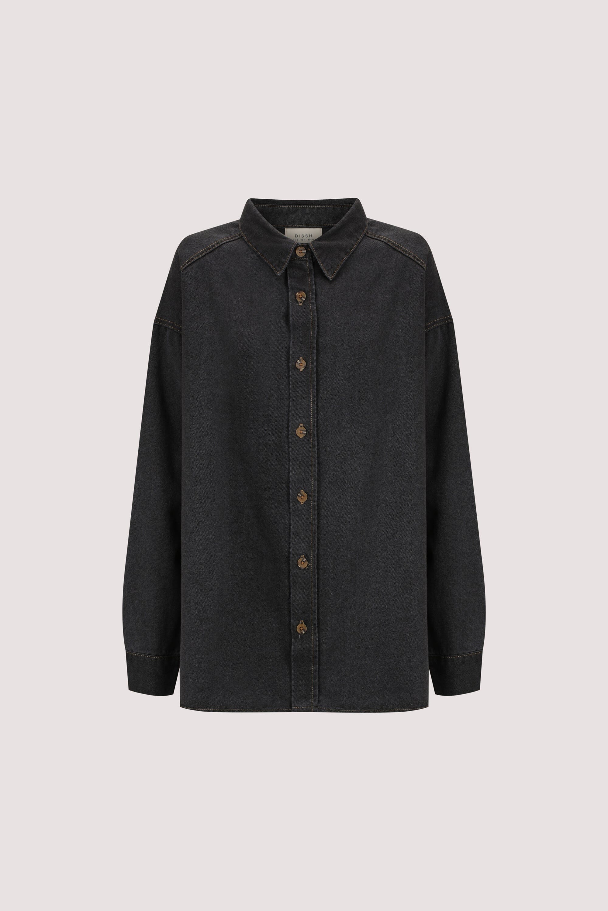 ASHTON WASHED BLACK OVERSIZED DENIM SHIRT - Image 7
