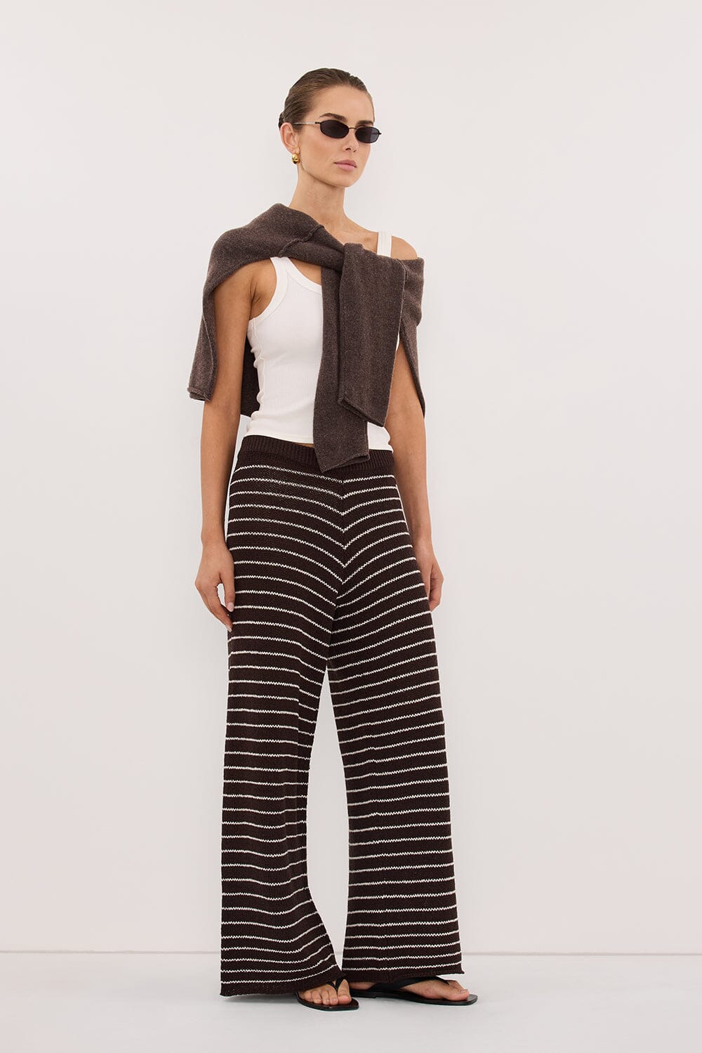 ASPEN CHOC STRIPE KNIT PANT - Image 3