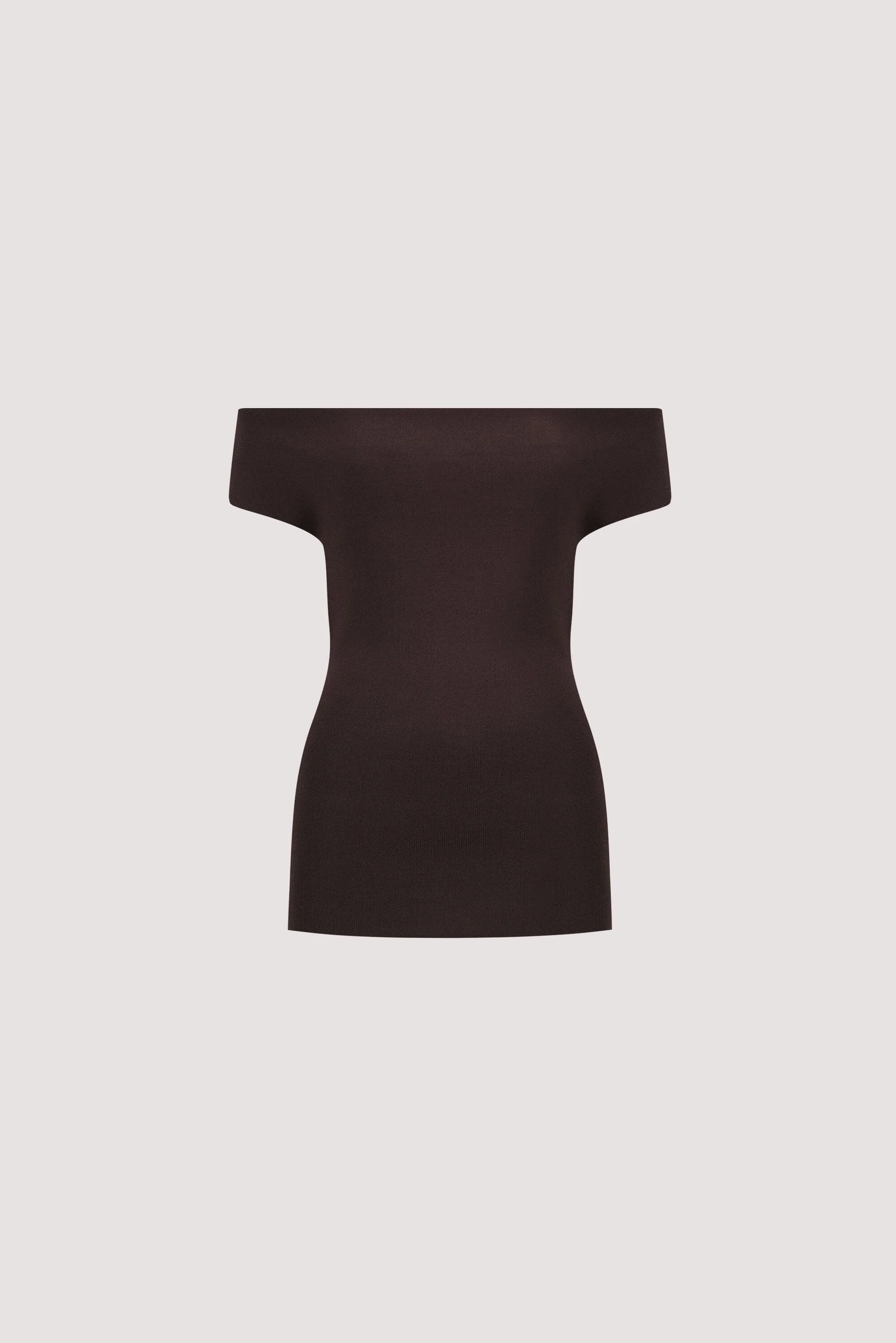 ASTRID BURNT CHOC OFF SHOULDER KNIT TOP - Image 6