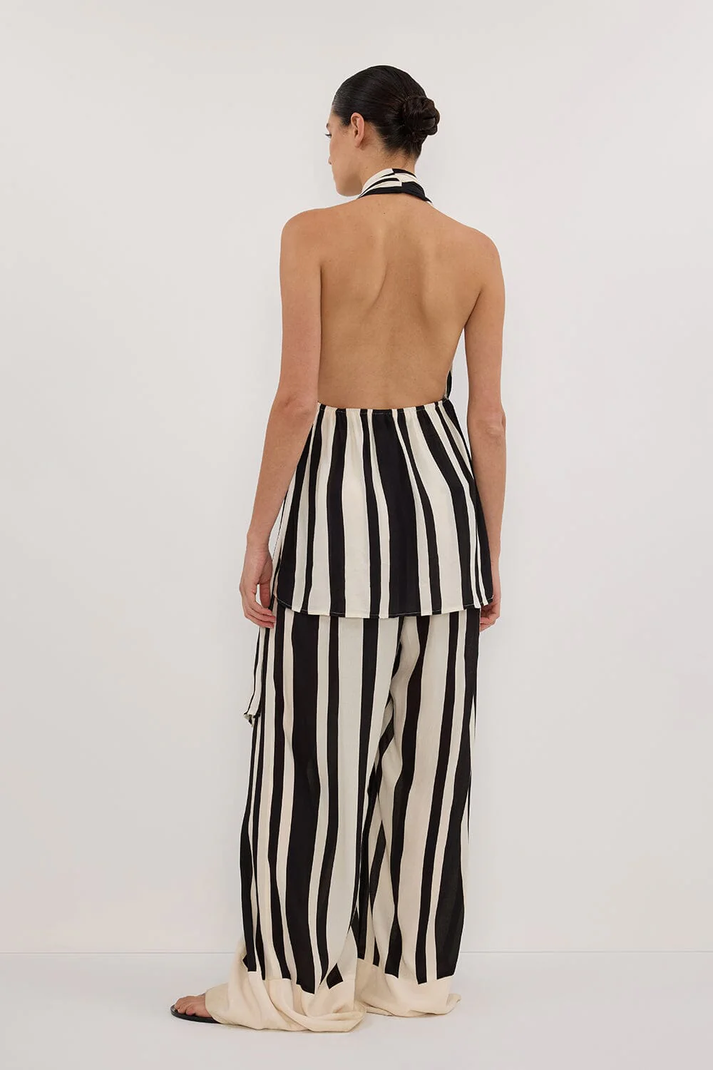 BEAU BLACK STRIPE HALTER TOP - Image 5