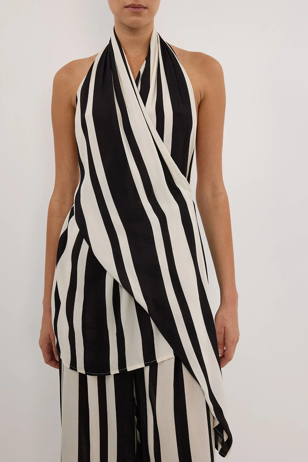 BEAU BLACK STRIPE HALTER TOP - Image 7