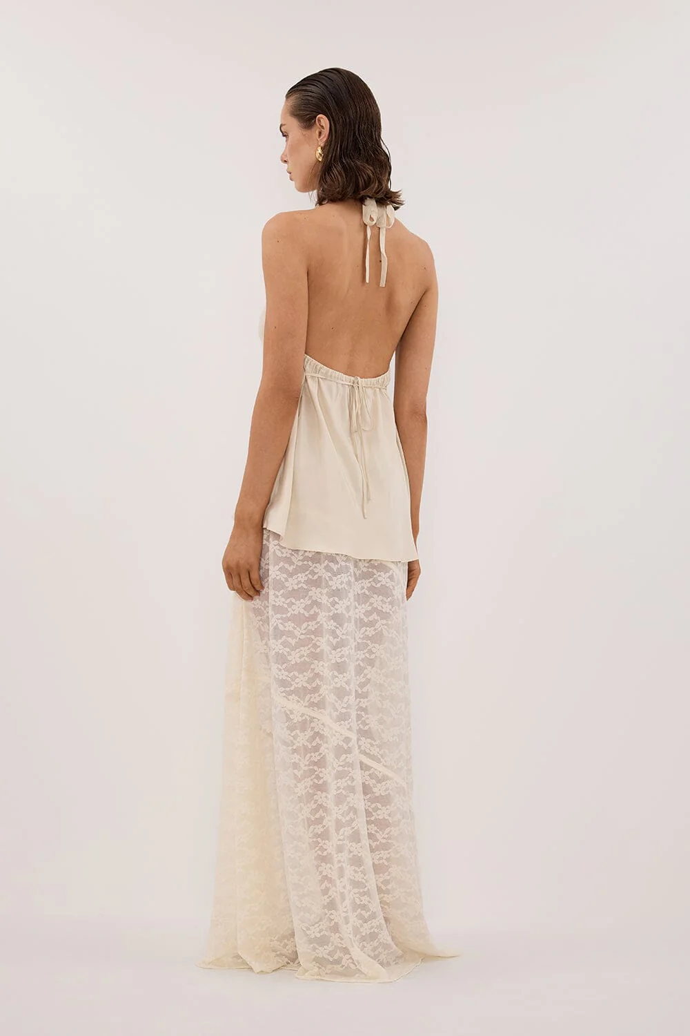 BELLE CREAM LACE MAXI SKIRT - Image 4
