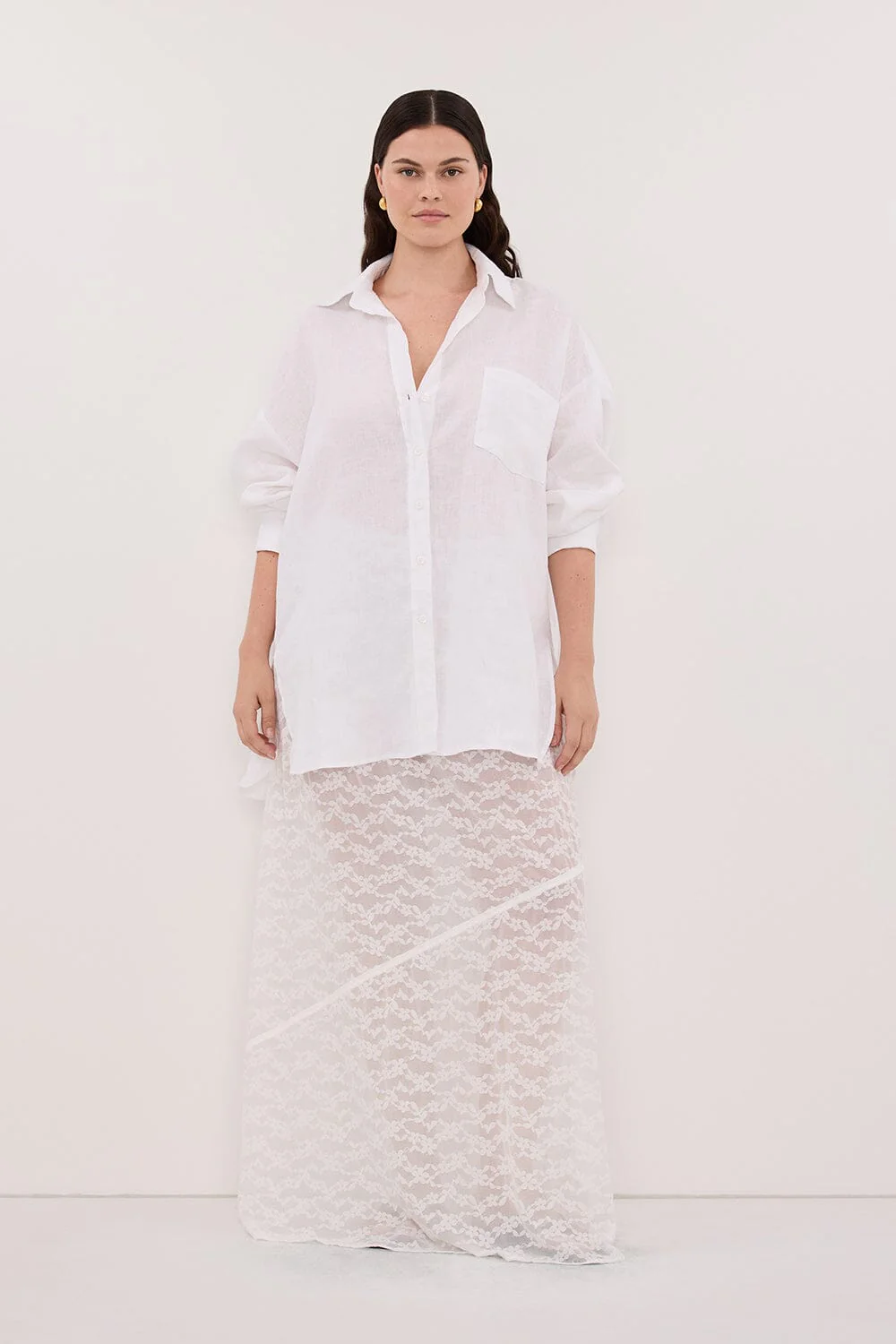 BELLE WHITE LACE MAXI SKIRT - Image 6