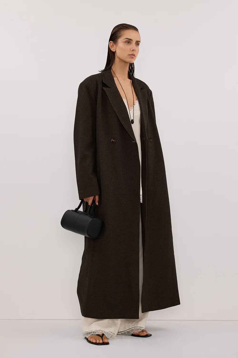 BENTLEY CHOCOLATE OVERSIZED COAT - Image 3