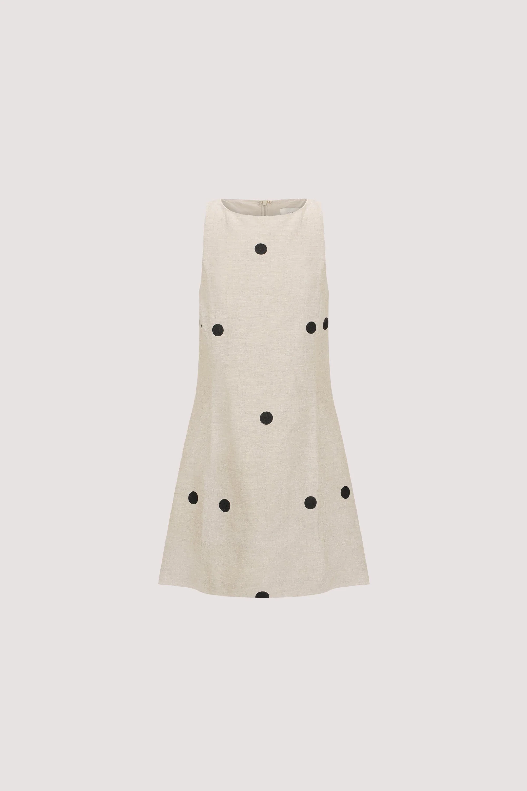 BEVERLY NATURAL SPOT LINEN MINI DRESS - Image 6