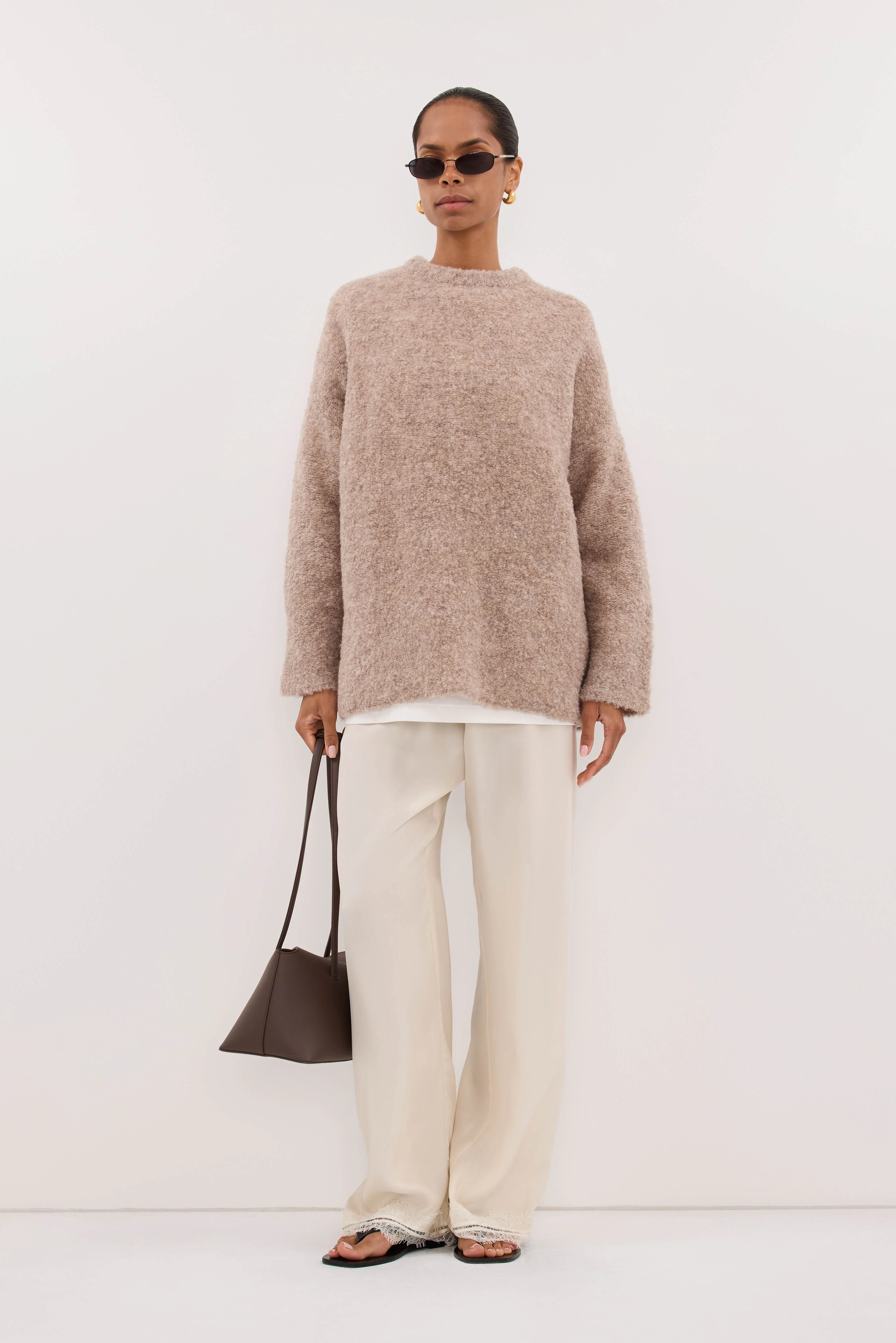 BILLIE OAT TEXTURED KNIT JUMPER