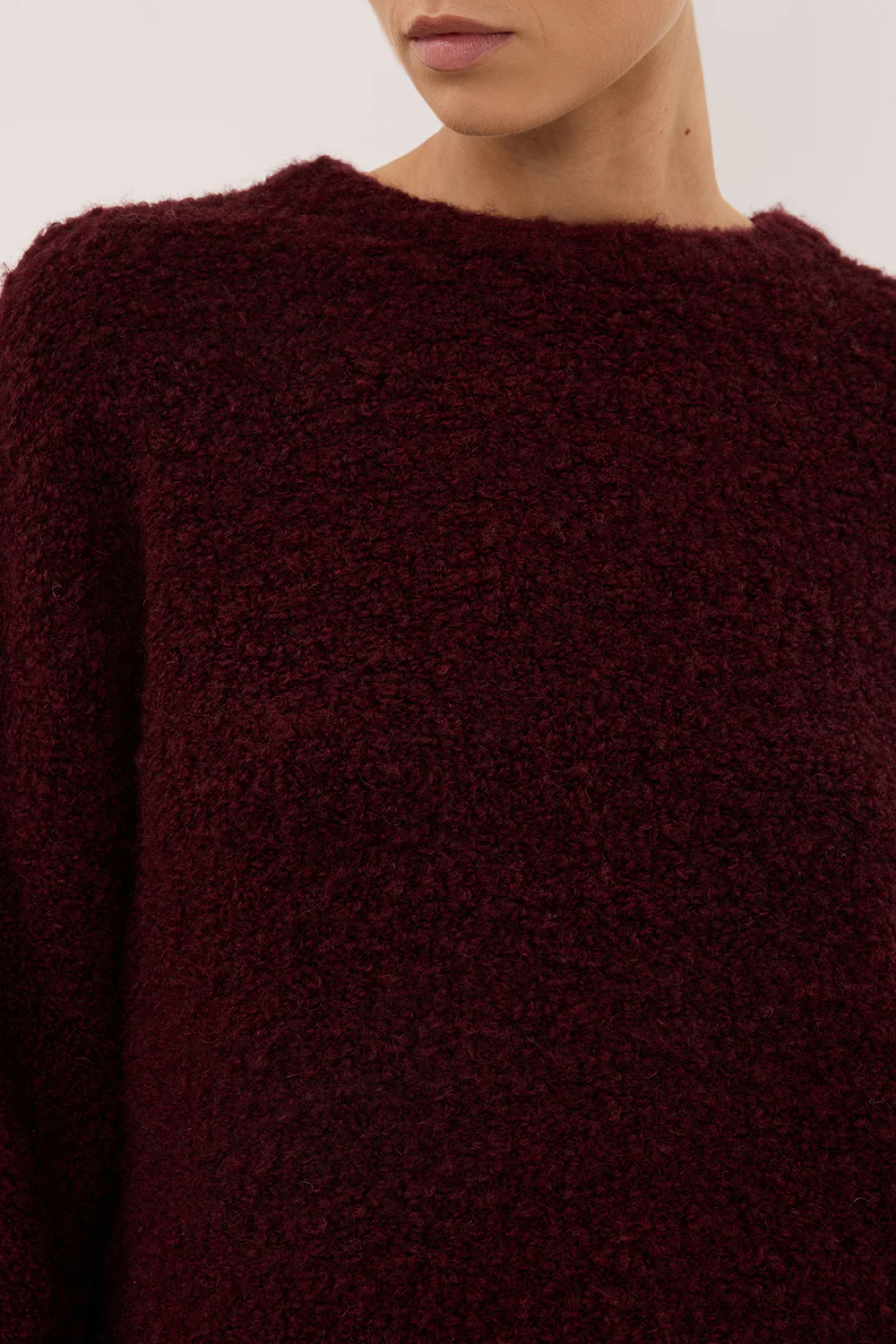 BILLIE WINE TEXTURED KNIT JUMPER - Image 5
