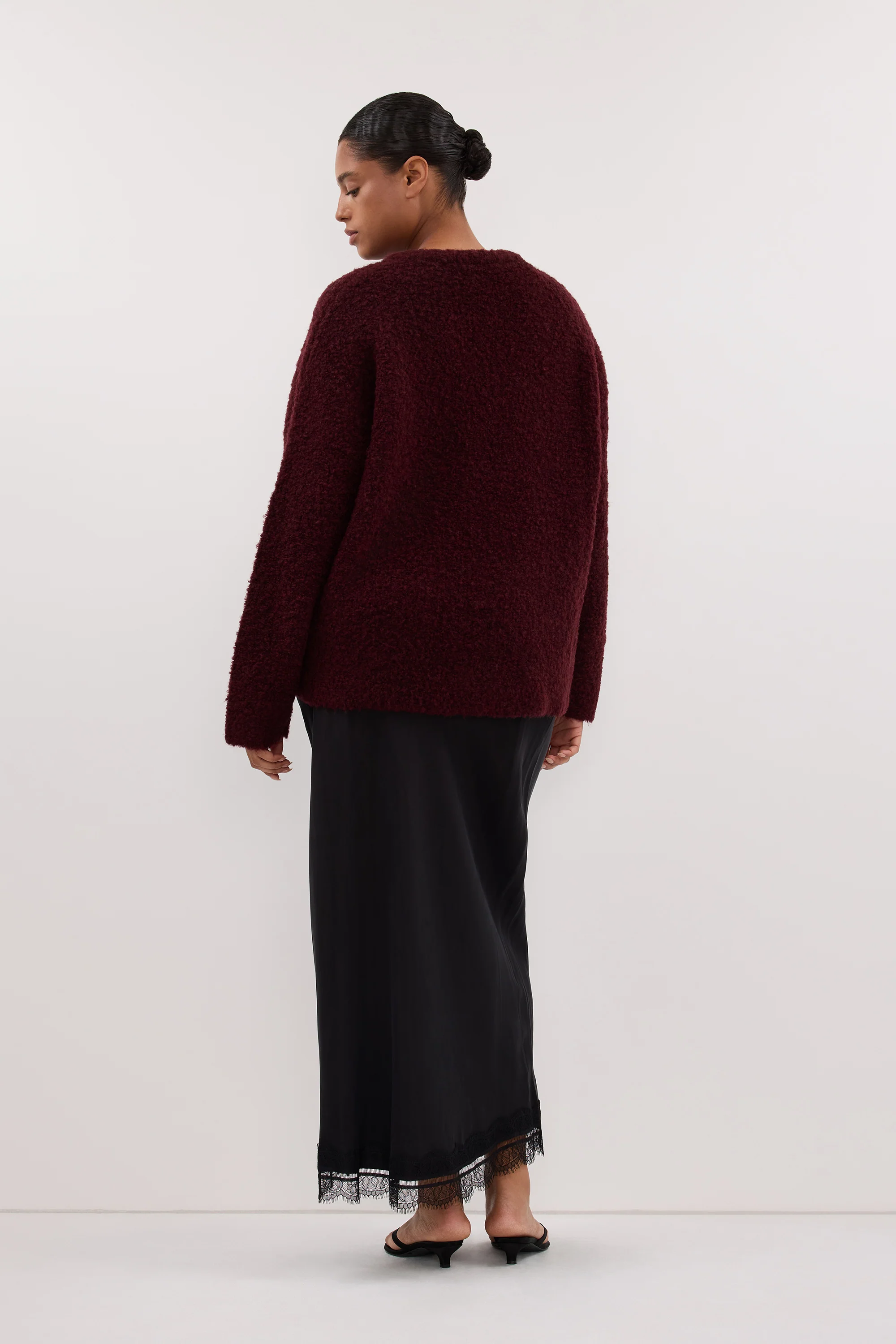 BILLIE WINE TEXTURED KNIT JUMPER - Image 7