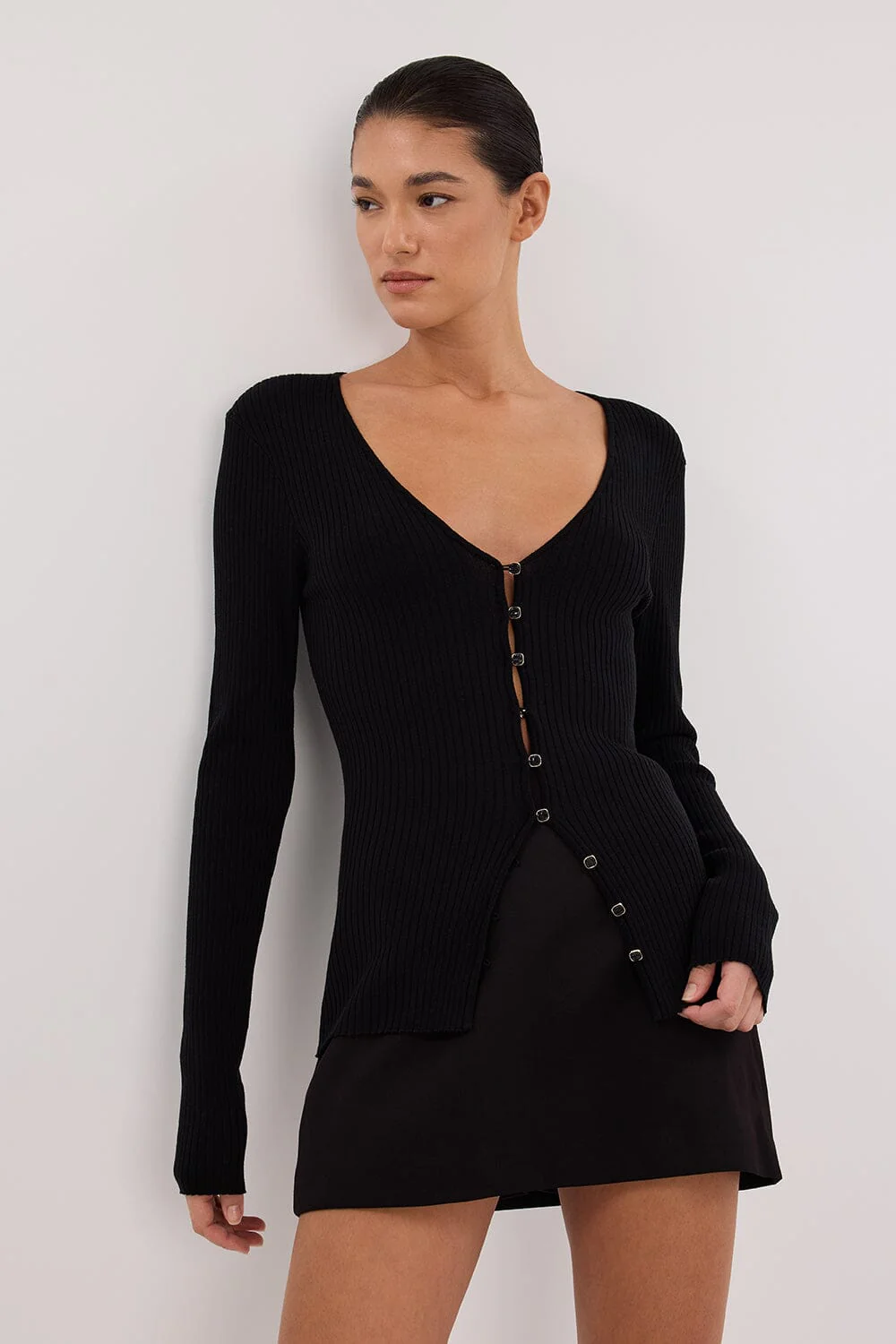 BLAIR BLACK LONG SLEEVE KNIT TOP - Image 5