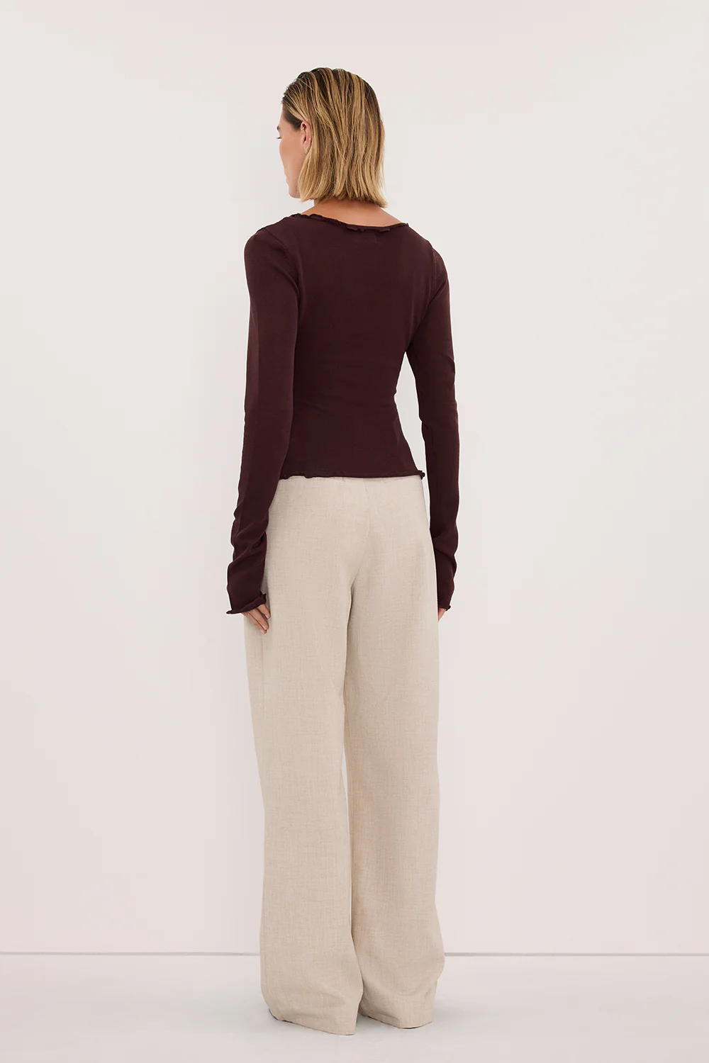 BLAKE PLUM LONG SLEEVE BOAT NECK KNIT TOP - Image 4