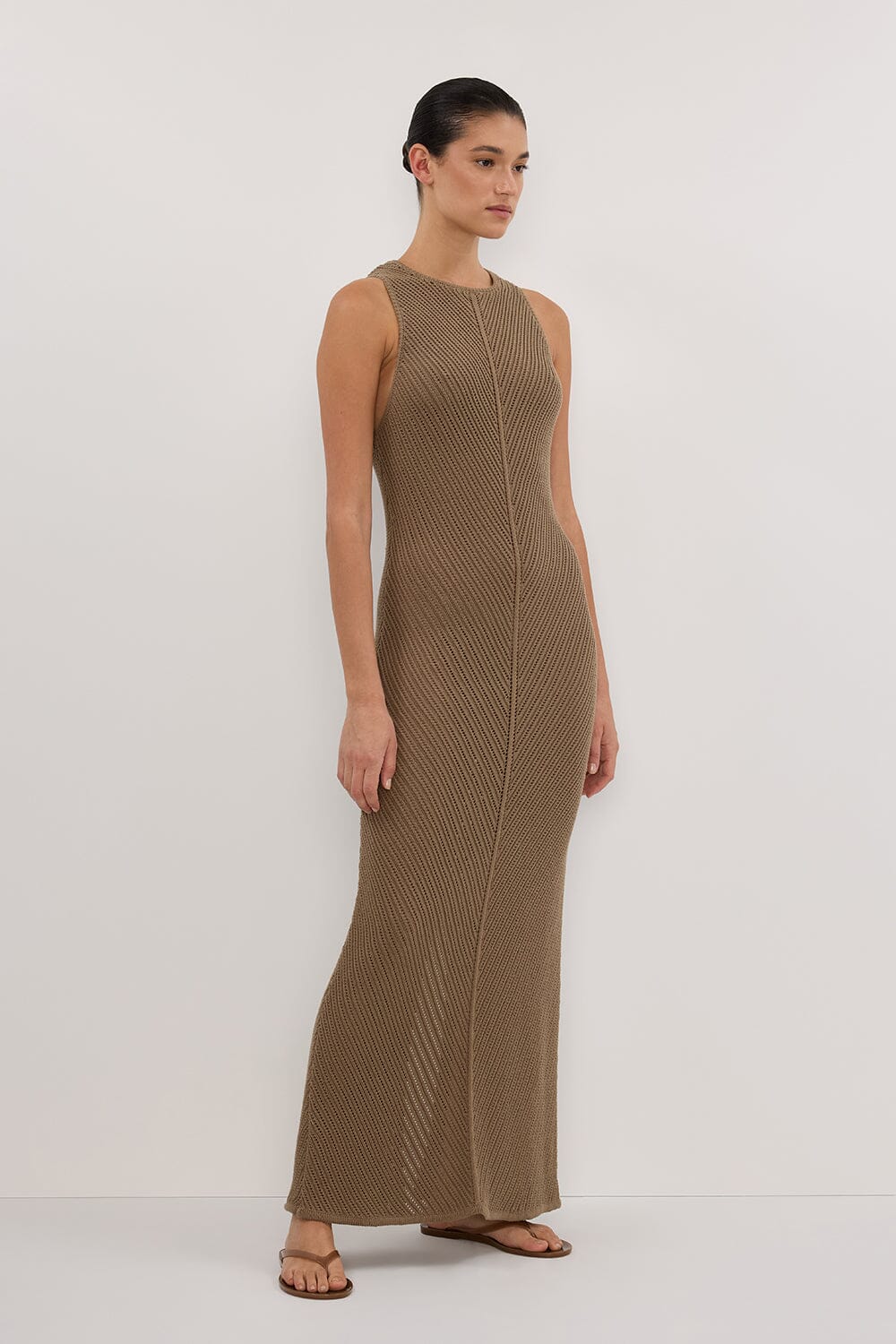 BLOOM OLIVE CROCHET MAXI DRESS - Image 3