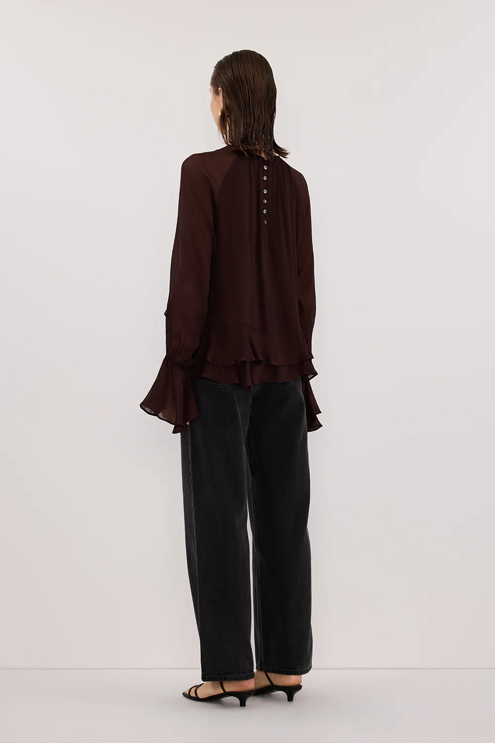 BODHI DARK CHOC LONG SLEEVE TOP - Image 4
