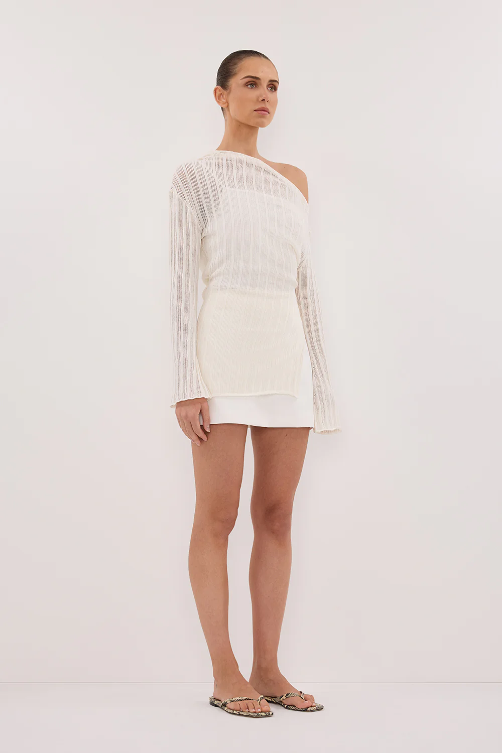 BOWIE IVORY LONG SLEEVE KNIT TOP - Image 3