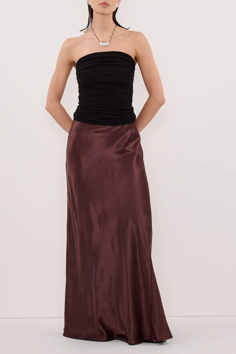 BREANNA WALNUT JACQUARD MAXI SKIRT - Image 2
