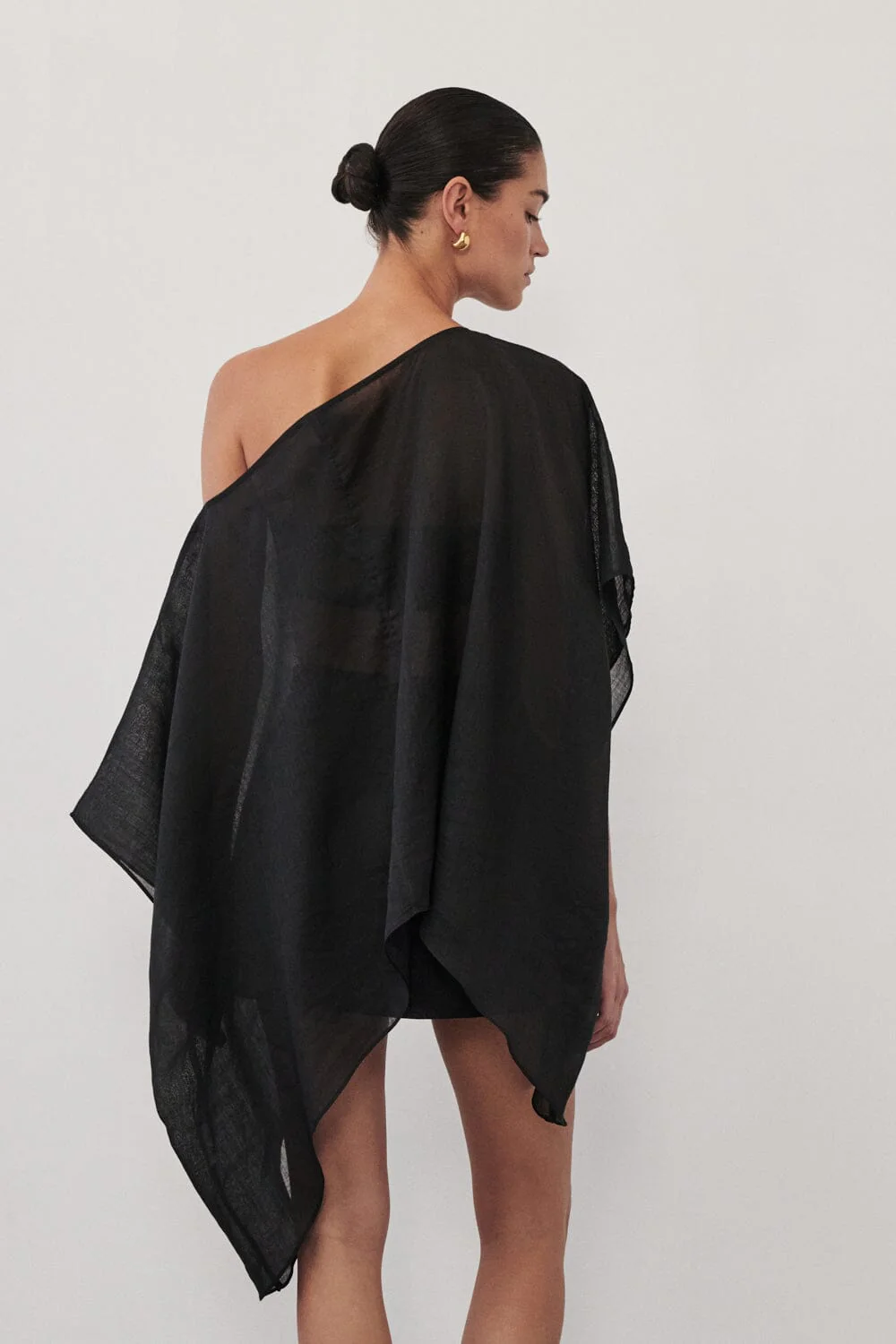 BRIANNE BLACK BATWING RAMIE TOP - Image 5