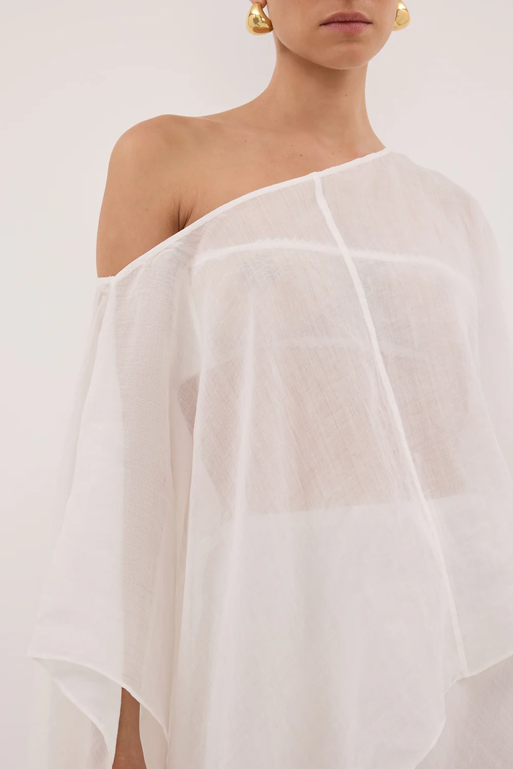 BRIANNE WHITE BATWING RAMIE TOP - Image 5